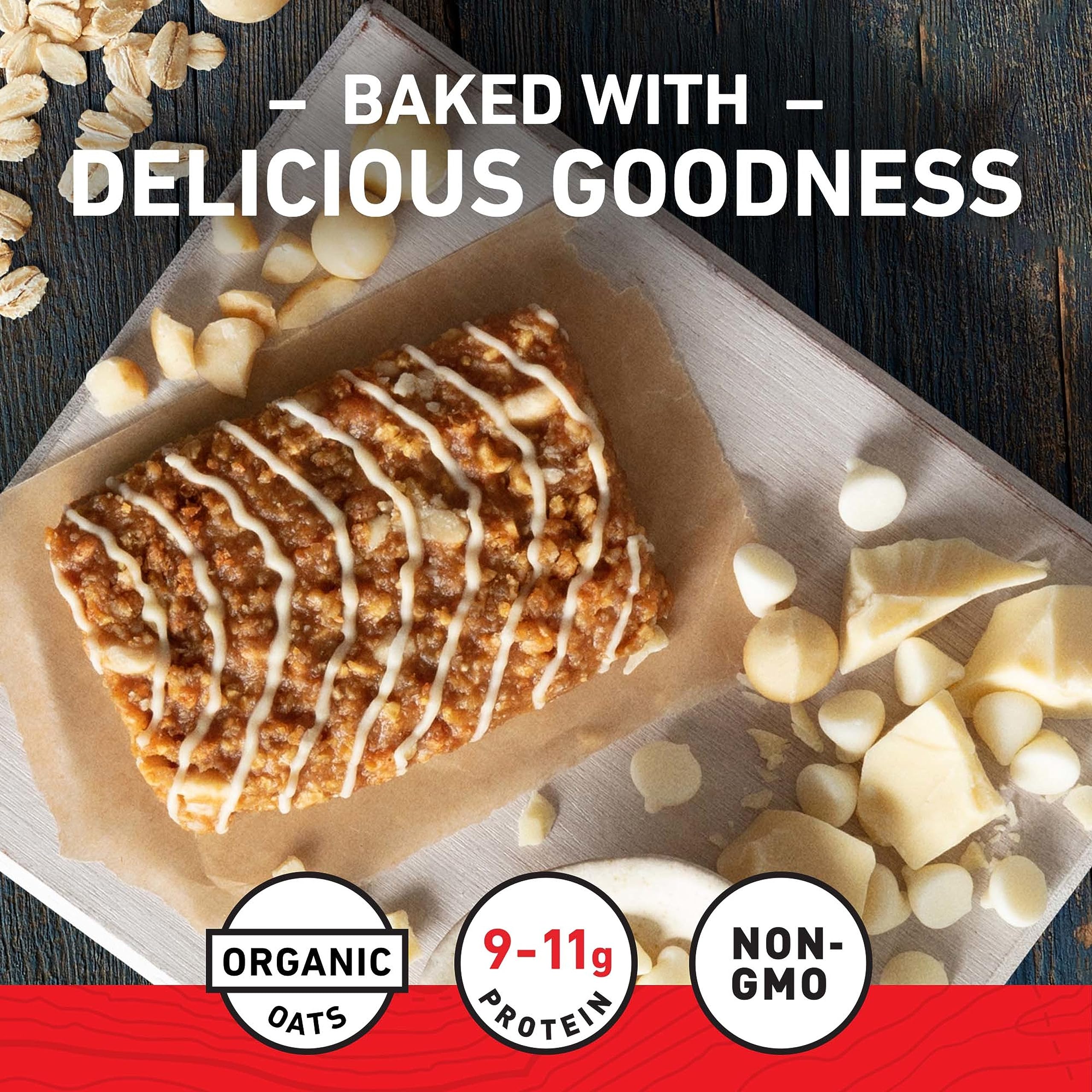 Clif Bar - White Chocolate Macadamia Nut Flavor - Made with Organic Oats - 9g Protein - Non-GMO - Plant Based - Energy Bars - 2.4 oz. (12 Pack)