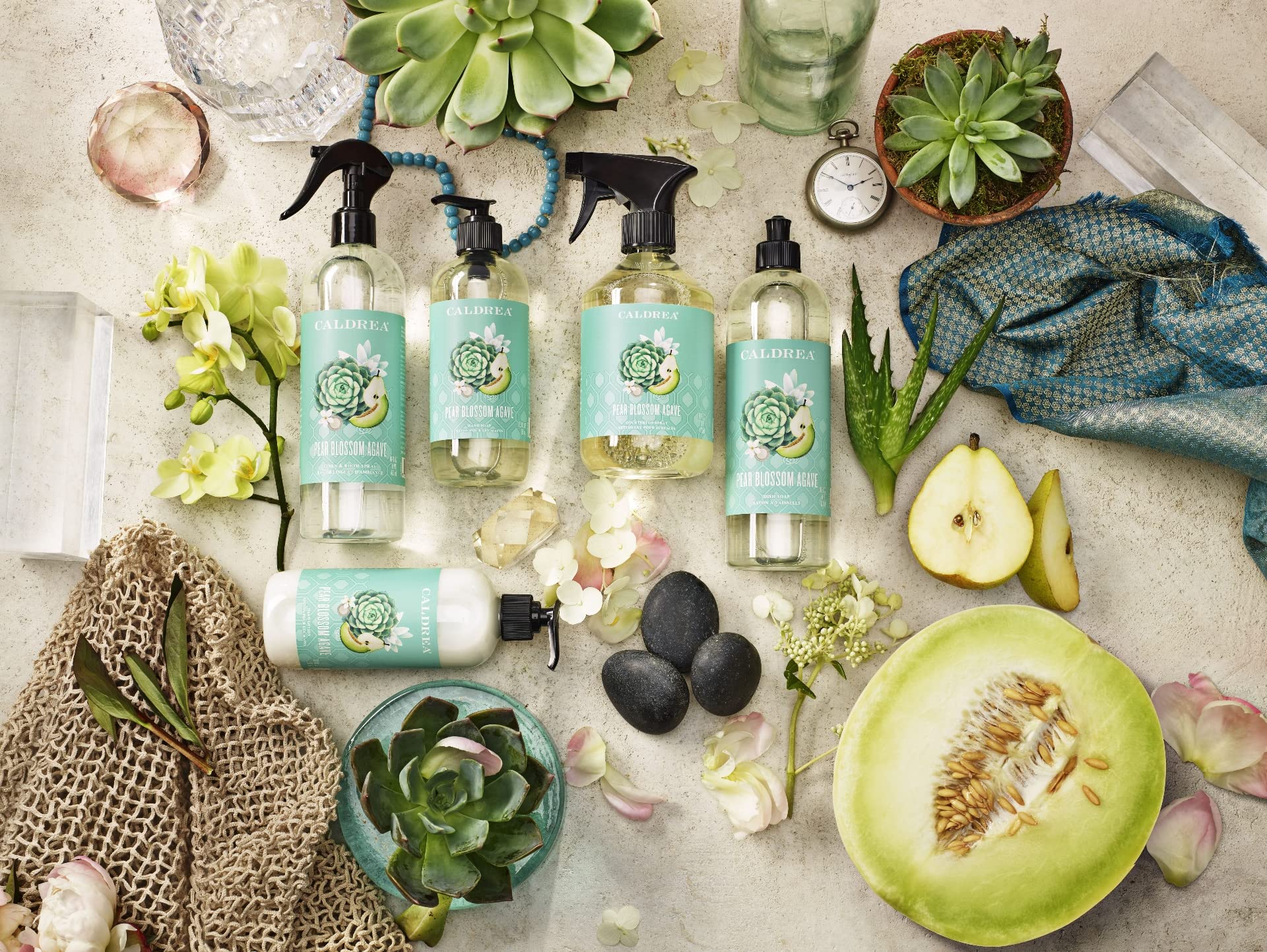 Caldrea Multi-surface CounterTop Spray Cleaner, Made With Vegetable Protein Extract, Pear Blossom Agave Scent, 16 Oz