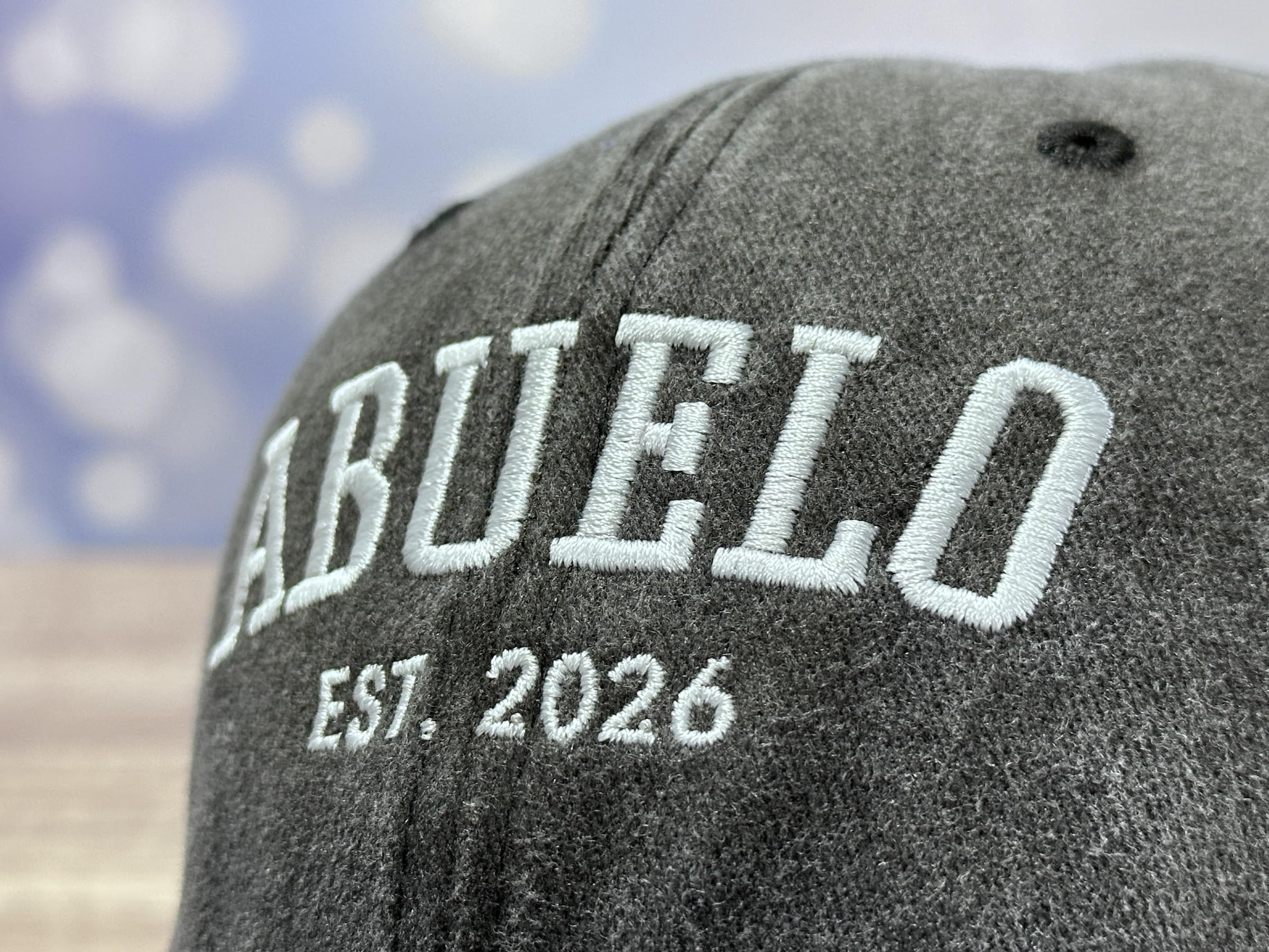 GDIQ Abuelo Established 2026 Hat, Gifts for New First Time Grandpa Grandfather Papa, Embroidered Washed Cotton Baseball Cap for Men