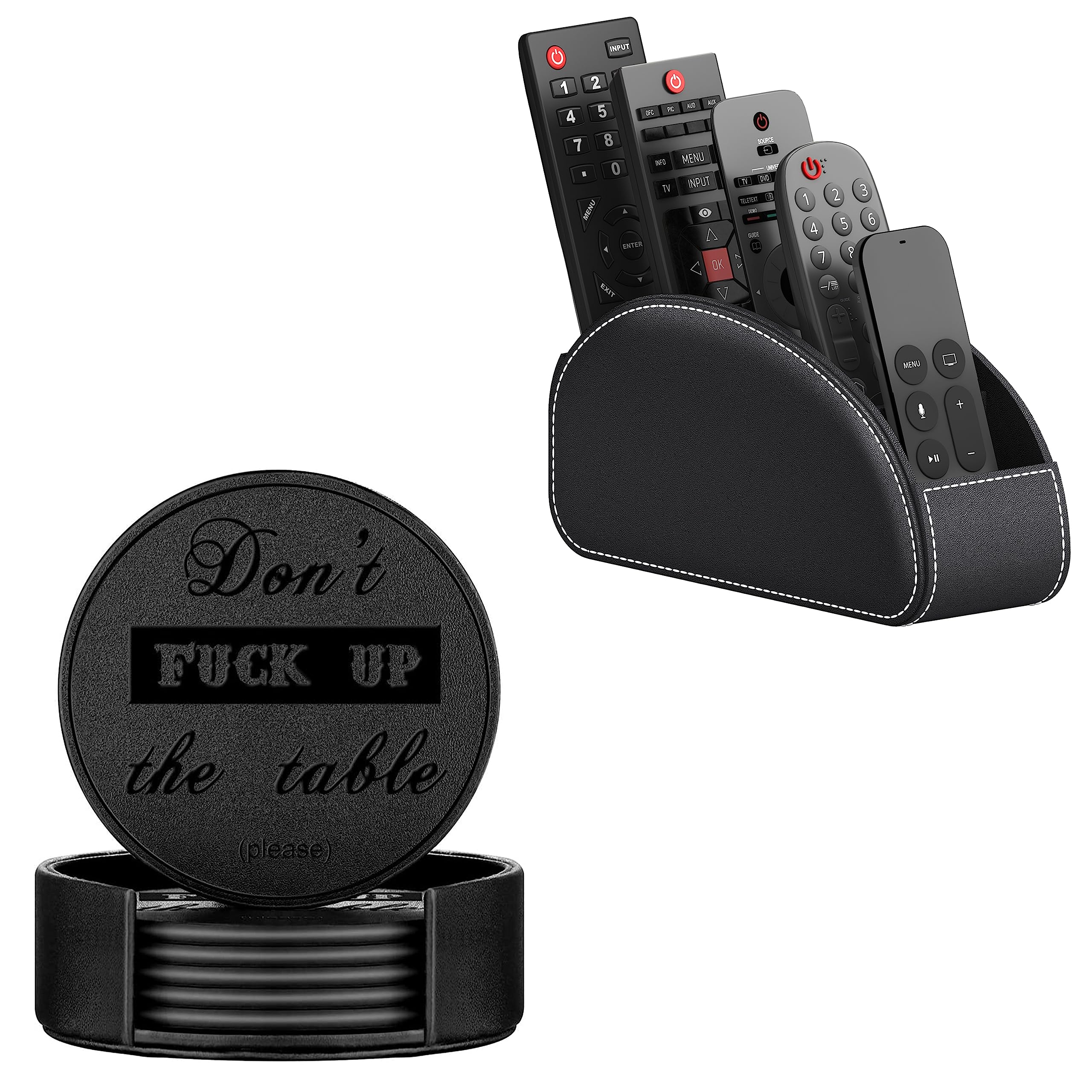 Thipoten Remote Control Holder and Funny Coasters