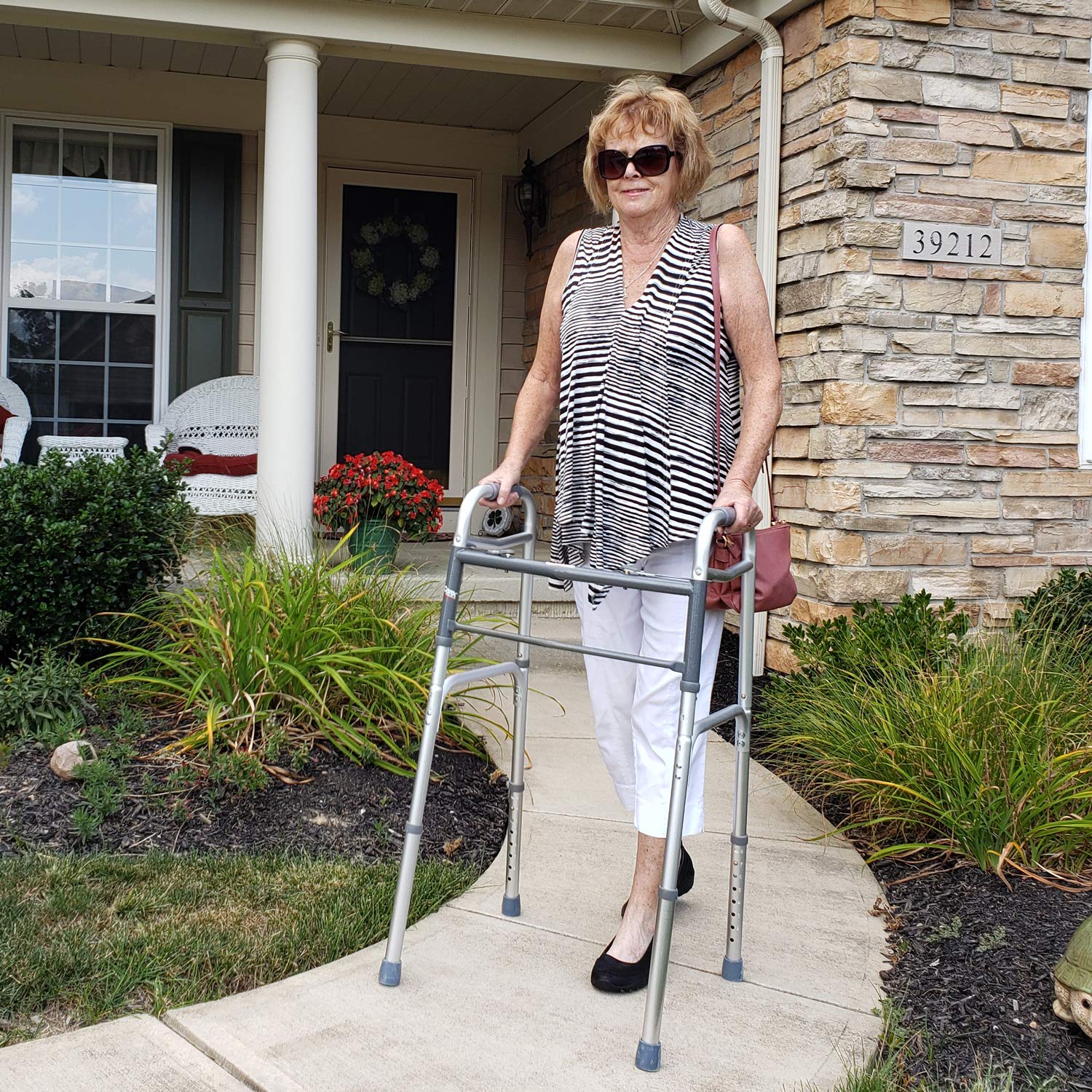 CAREX Folding Walker for Seniors, 30-37 Inches, 1 Count