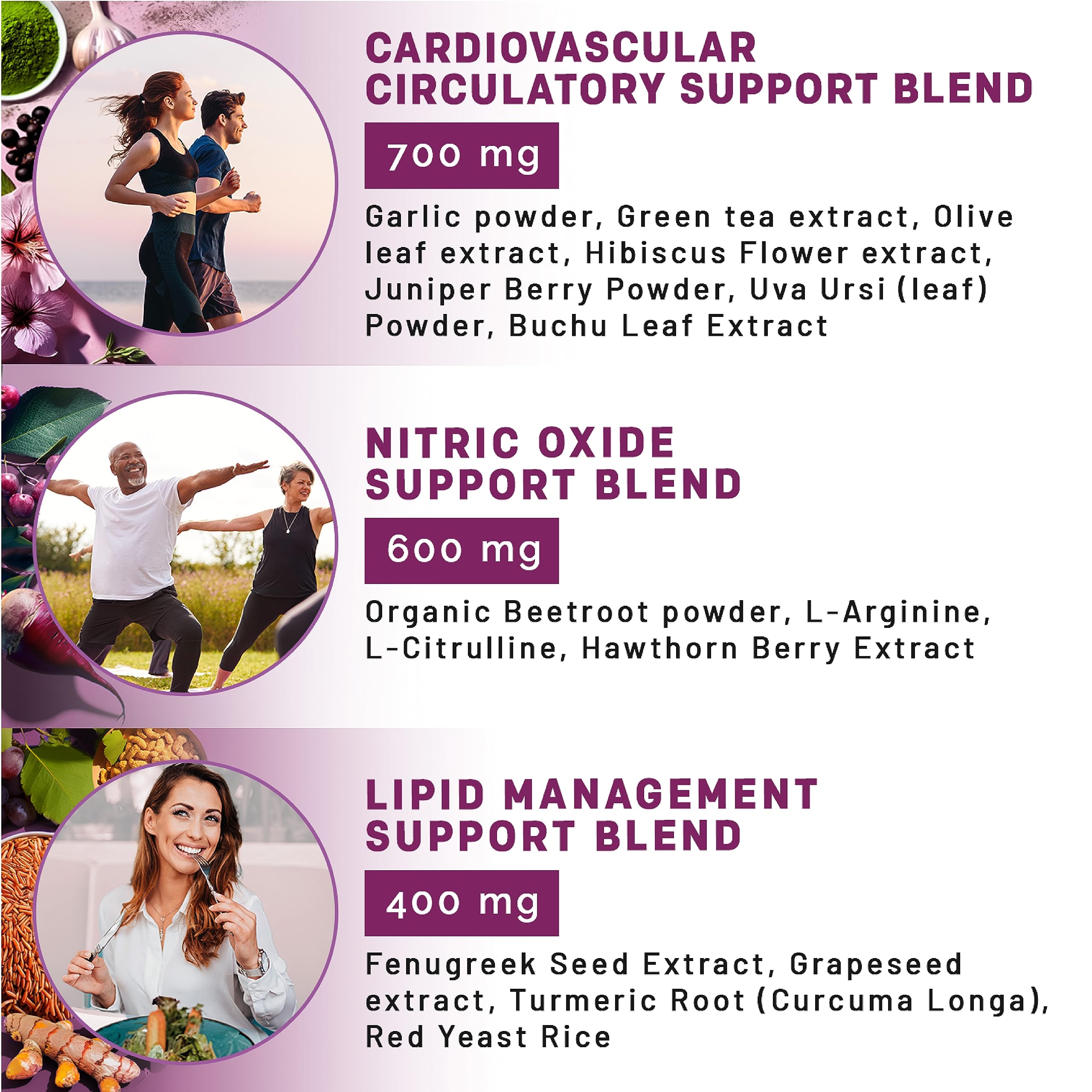 Liquid Collagen Biotin (2pk) and Nitric Oxide (1pk) Supplement Bundle - Potent Vitamins for Hair, Skin, Nails, Heart, Circulatory, and Lipid Support - Non-GMO, Vegan, Gluten-Free