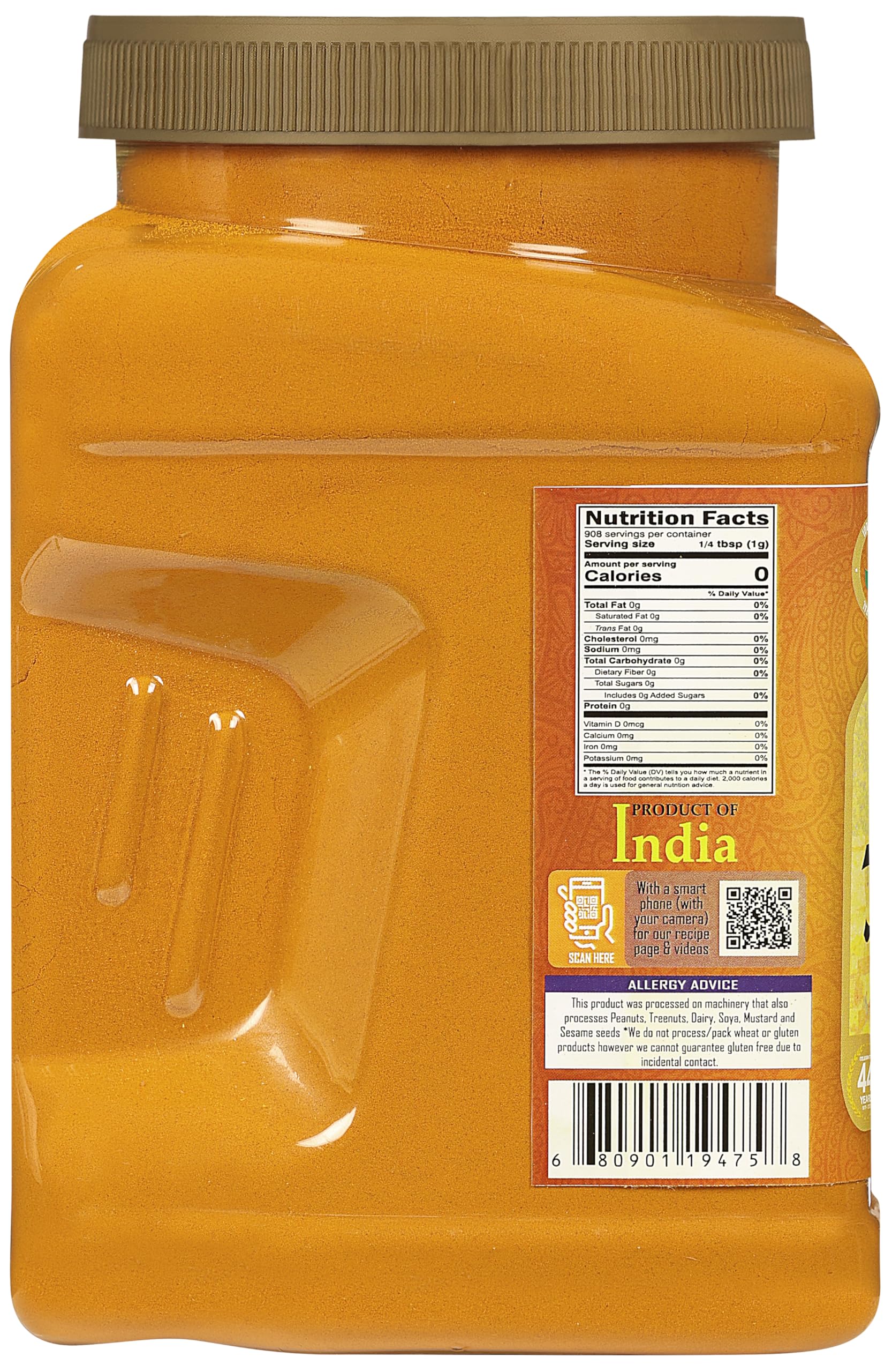 Rani Turmeric (Haldi) Root Powder Spice, (High Curcumin Content) 32oz (2lbs) 908g Bulk PET Jar ~ All Natural | 100% Pure, Salt Free | Vegan | Gluten Friendly | NON-GMO | Kosher | Indian Origin