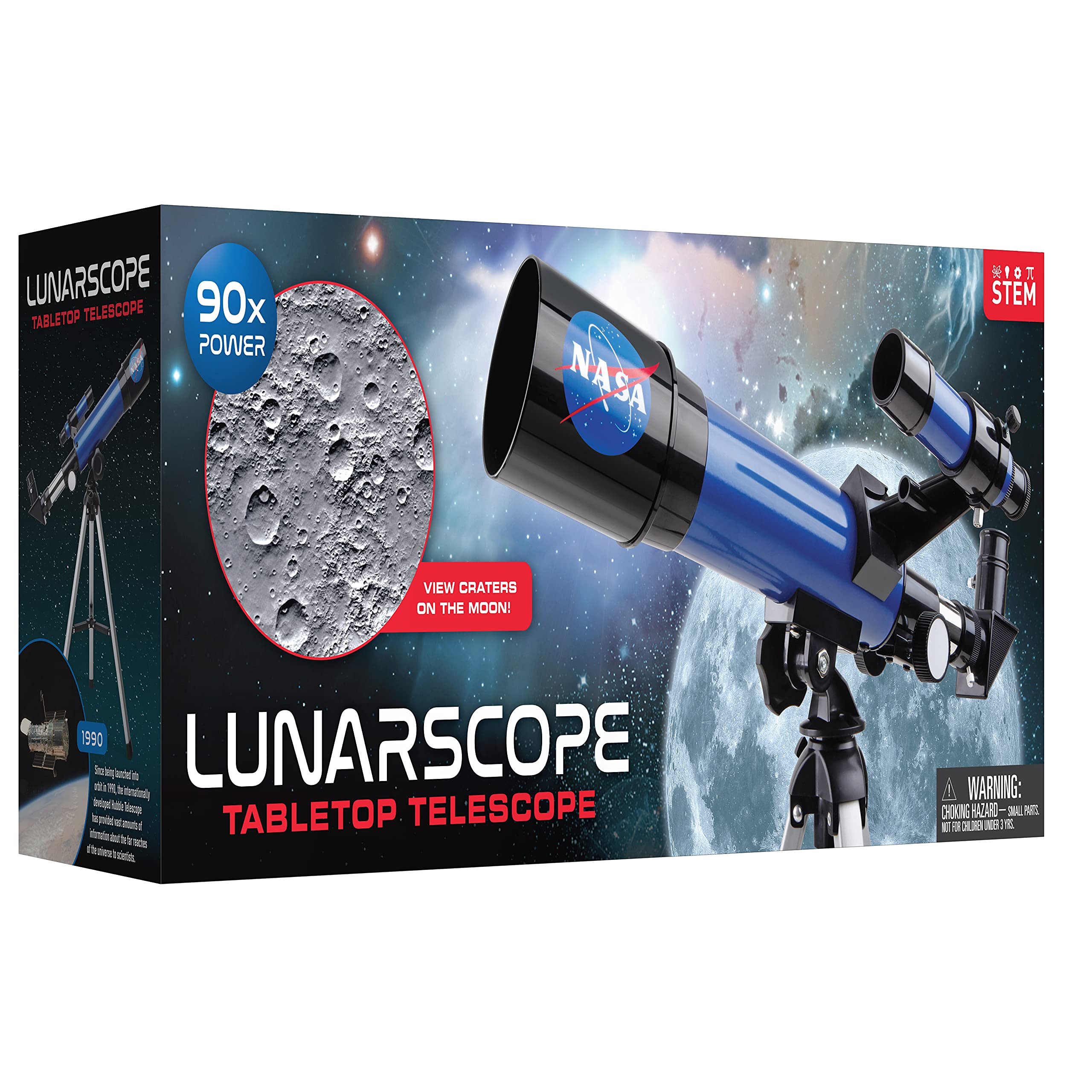 NASA Lunar Telescope for Kids – 90x Magnification, includes Two Eyepieces, Tabletop Tripod, and Finder Scope- Kids Telescope for Astronomy Beginners, Space Toys, NASA Gifts (Amazon Exclusive)