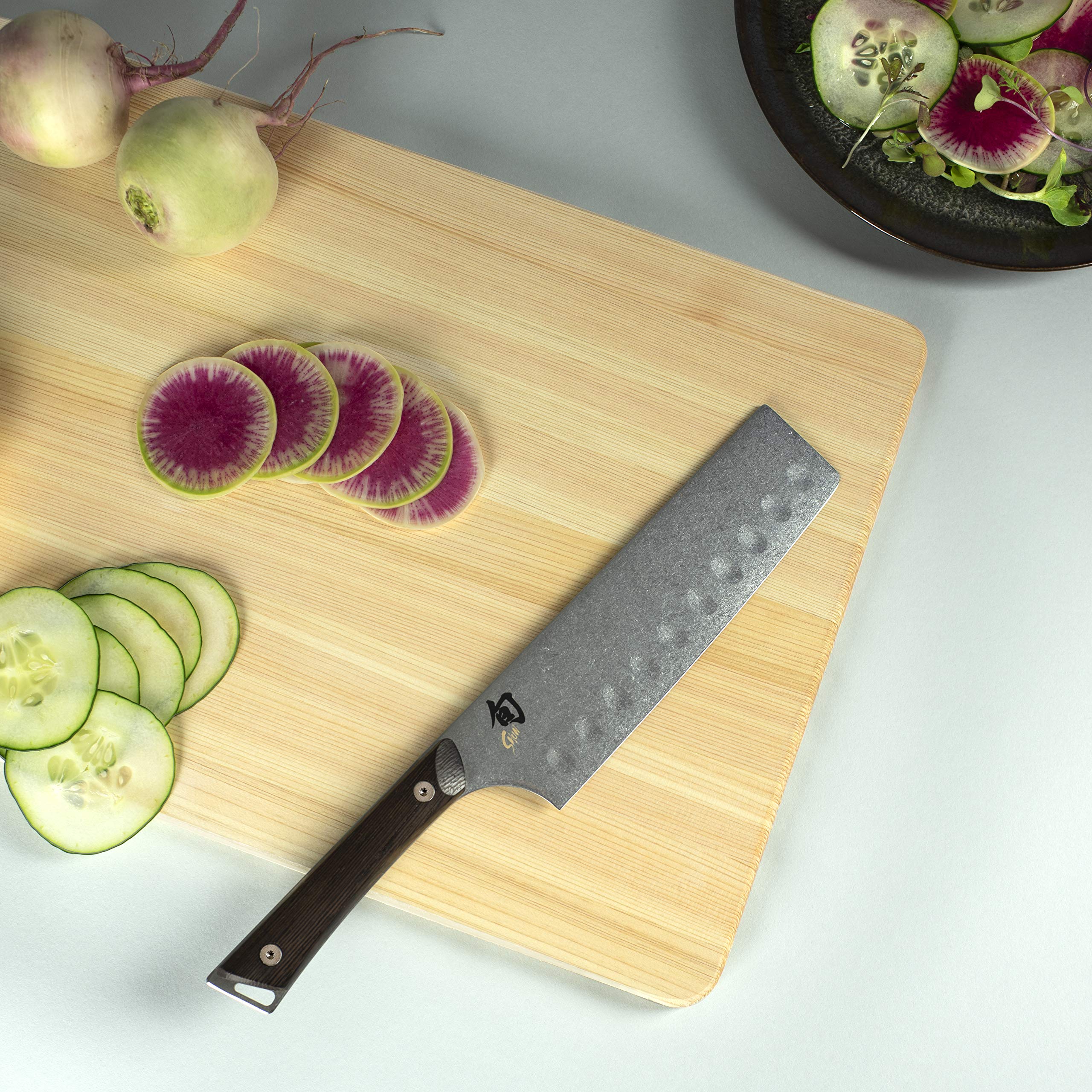 Shun Kanso 6.5" Hollow Ground Nakiri Knife, Handcrafted Japanese Vegetable Knife, AUS10A Stainless Steel Blade, Tagayasan Handle, Slicing Tool for Professional and Home Chefs