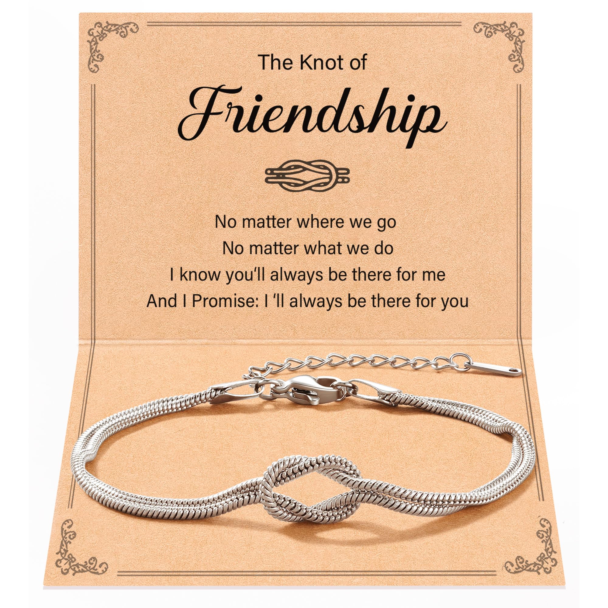 Tarsus Friendship Gifts for Women, Friendship Bracelets Love Knot Best Friend Birthday Christmas Valentines Galentines Mothers Day Jewelry Gifts for Women Friends Bff Bestie