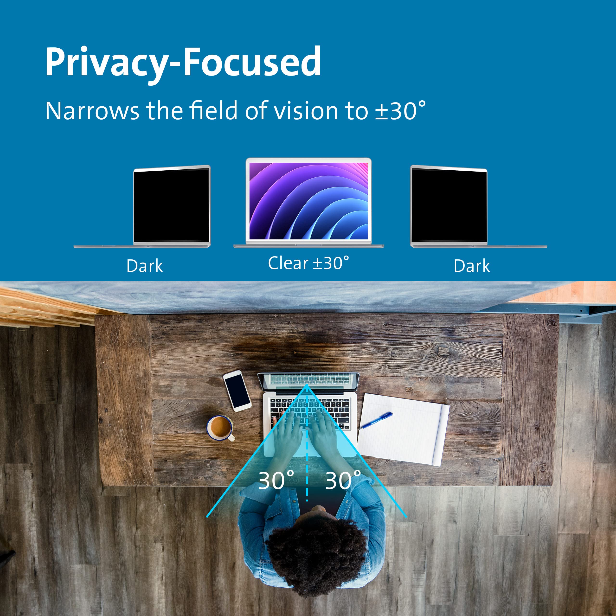 Kensington MagPro™ Magnetic Laptop Privacy Screen 14 inch, Removable 16:9 Laptop Privacy Filter, Anti-Glare, Blue Ray Reduction, Compatible with HP/Dell/Acer/Asus/Samsung/Lenovo (K58352WW)
