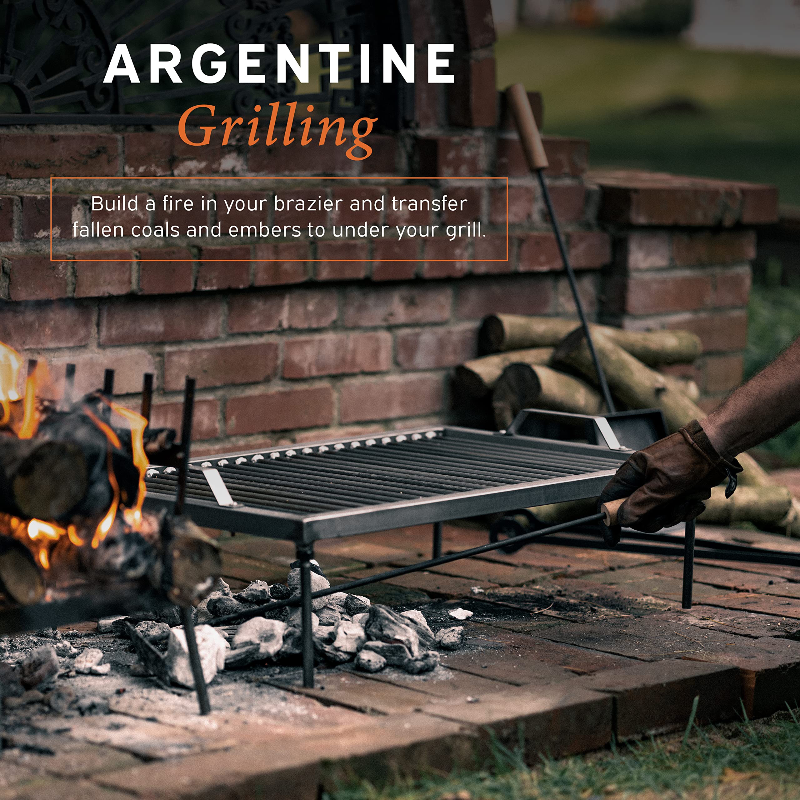 Hickory Summit Argentine Grill - Argentinian Grills - Santa Maria Grill - Argentinian Parrilla Set with all Tools Included - BBQ Parrillas Asado