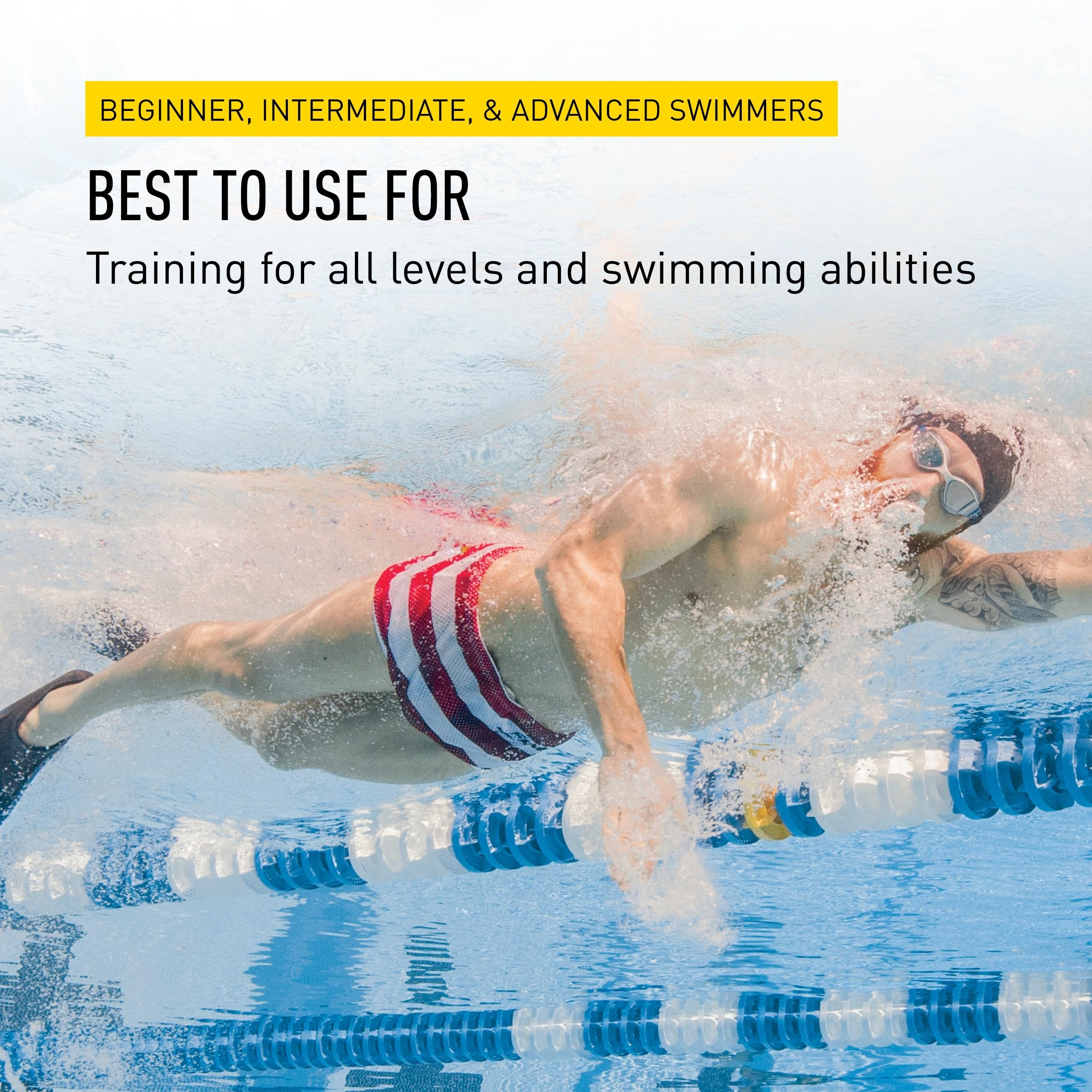 FINIS Long Floating Fins - Swimming Fins for Men, Women, and Kids - Swim Flippers to Improve Body Alignment - Swim Fins for Swimming Accessories - Adult S (Male 3–5/Female 4–6), Red/Black