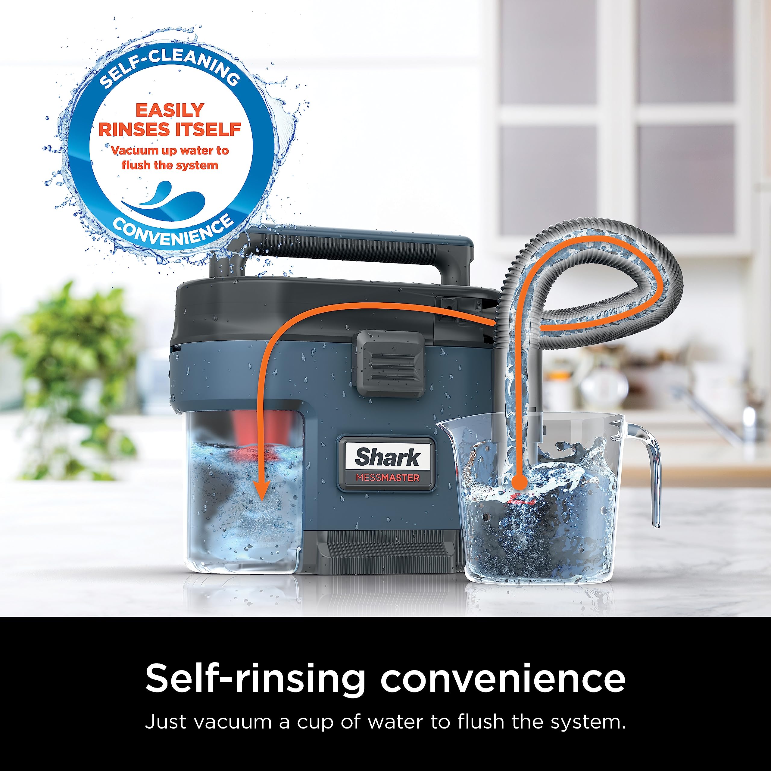 Shark VS101 MessMaster Portable Wet Dry Vacuum, Small Shop Vac, 1 Gallon Capacity, Corded, Perfect for Pets & Cars, AnyBag Tech, Self-Cleaning, Ultra-Powerful Suction for Tough Wet & Dry Messes, Blue