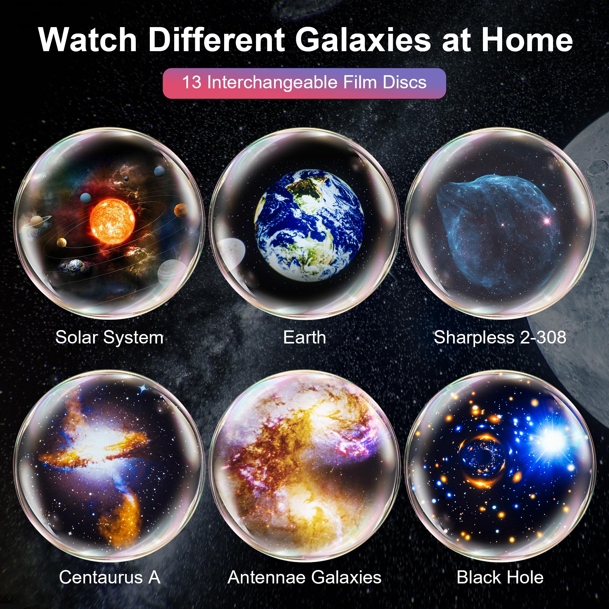 Planetarium Projector for Bedroom, 13 in 1 Star Projector Galaxy Light, Nebula Night Light Milky Way Projector with Timer, LED Space Galaxy Lamp Room Decor for Adults Kids - White