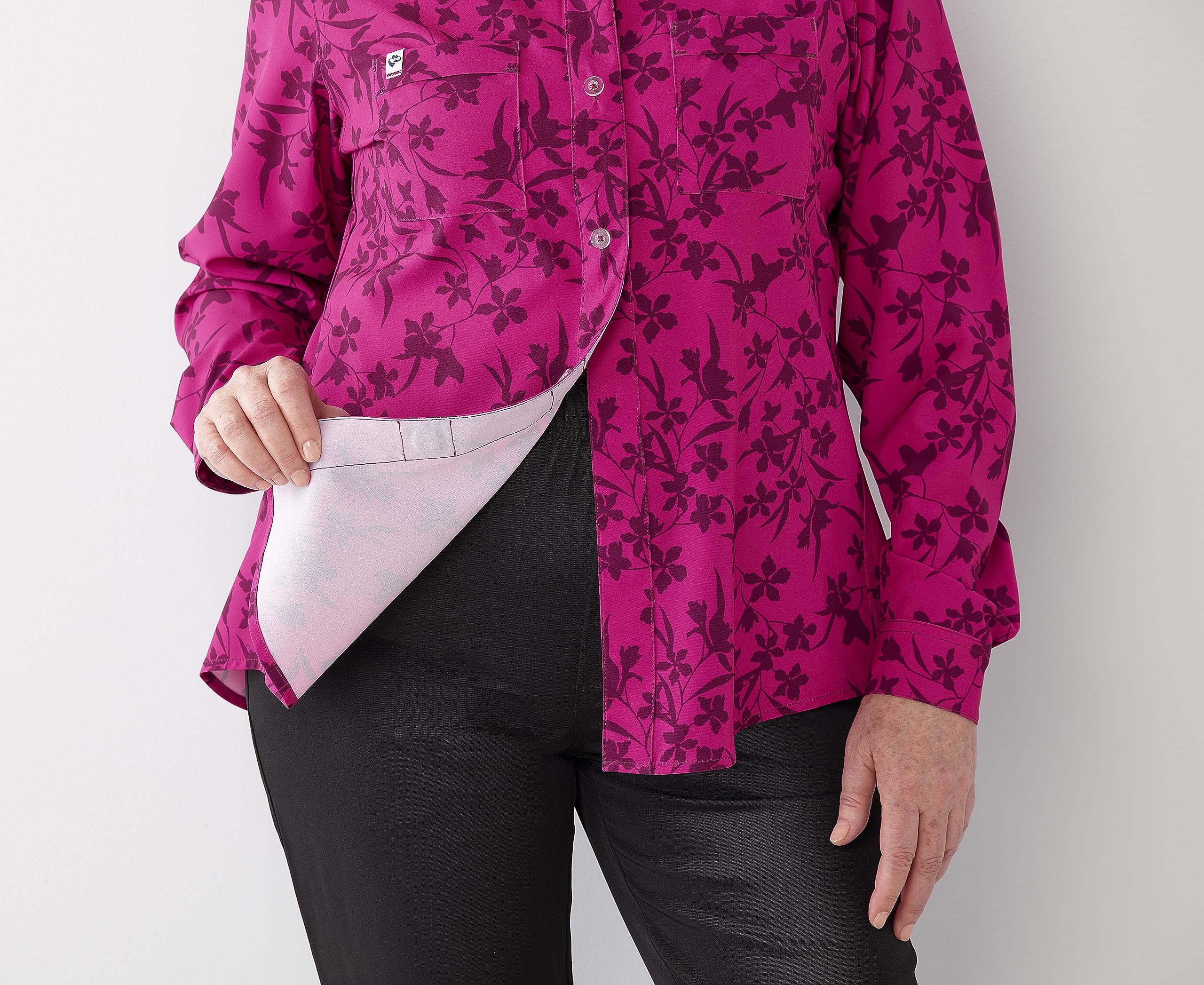 Women’s Magnetic Closure Adaptive Top for Arthritis - Navy LGE