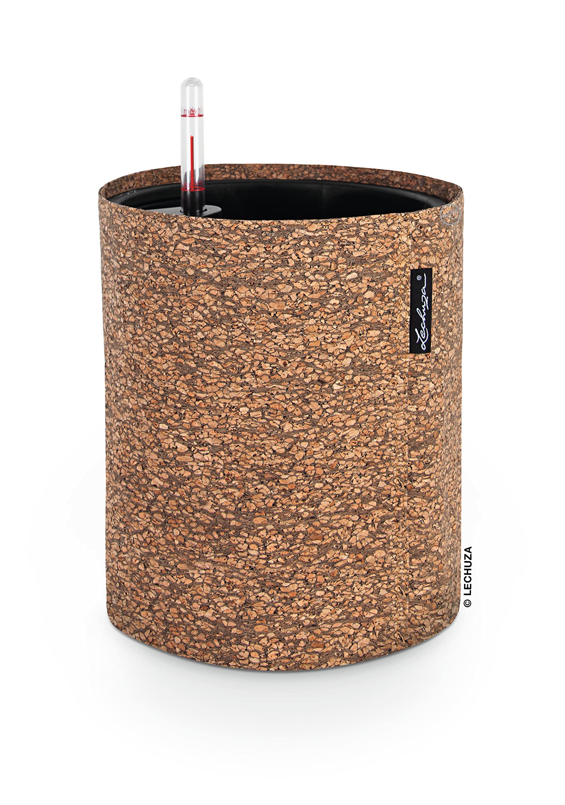 Lechuza 14181 Trendcover 23 Planter Cover Self-Watering Planter for Indoor and Outdoor Use, 9" Diameter x 16", Cork Dark Natural