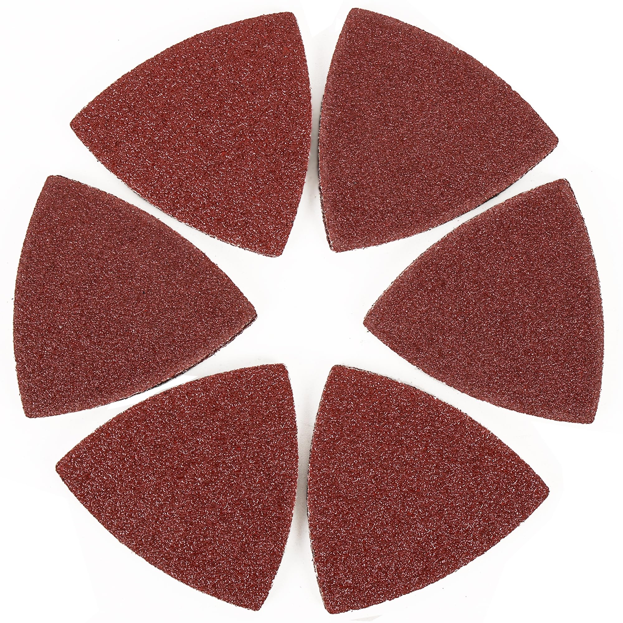 Coceca 100pcs Triangle Sanding Pads Sandpaper Hook and Loop Sanding Sheet for Wood Fit 3-1/8 Inches Oscillating Multi Tool, 40/60/80120/180/240 Grit