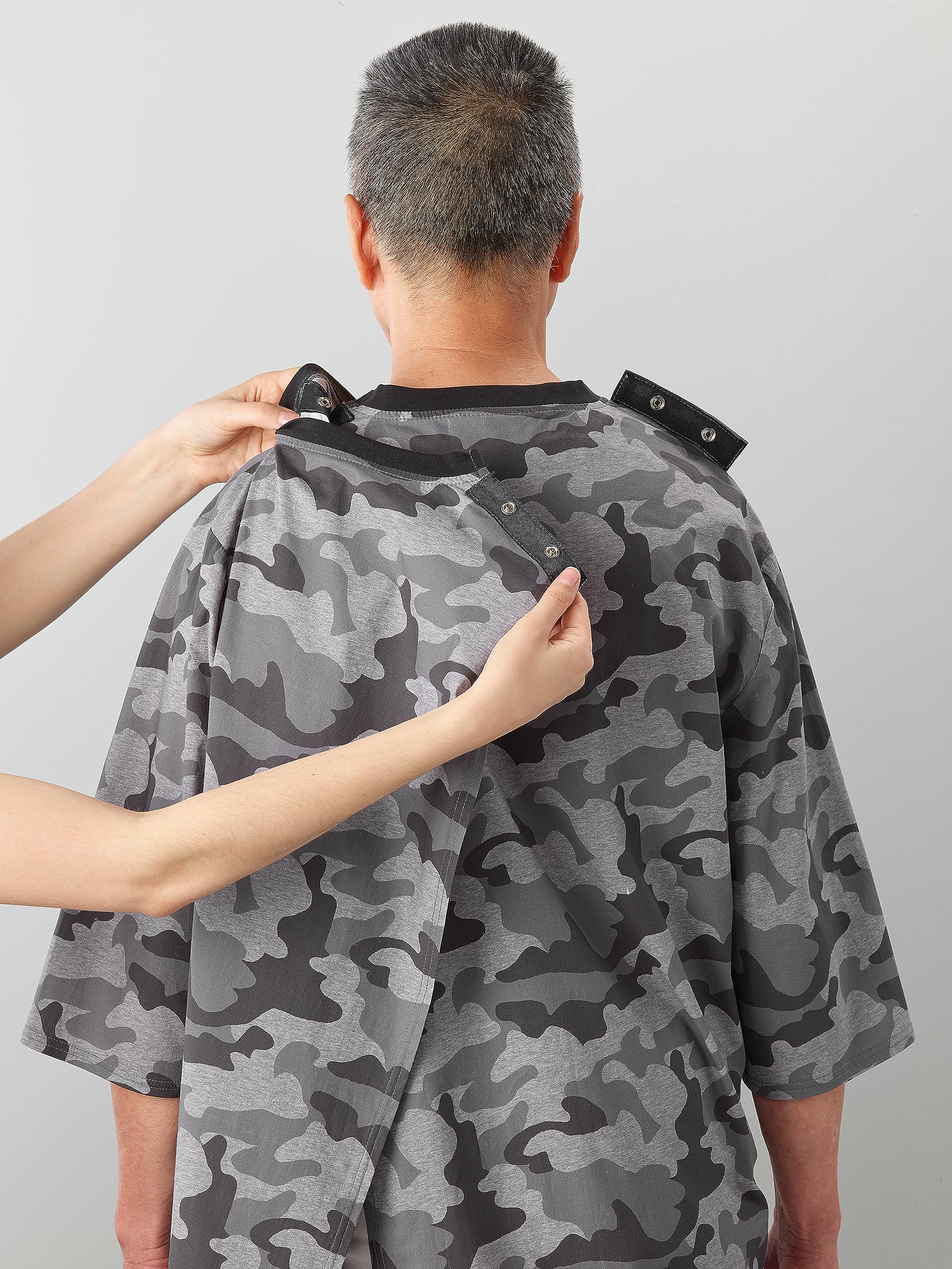 Silverts Mens Adaptive Nightgown - Open Back Cotton Hospital Sleepwear for Elderly - Nightshirt Pajama Top for Disabled Seniors - Home Care Clothing - Chevron Large