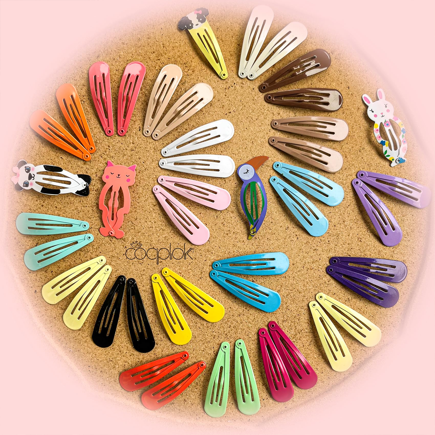 60 Pcs Hair Clips for Girls,Cute Cartoon Animal Shaped Children's Hair Accessories with Elastic Non Slip Metal Hair Bows(Snap Barrettes for Kids Teens Women)