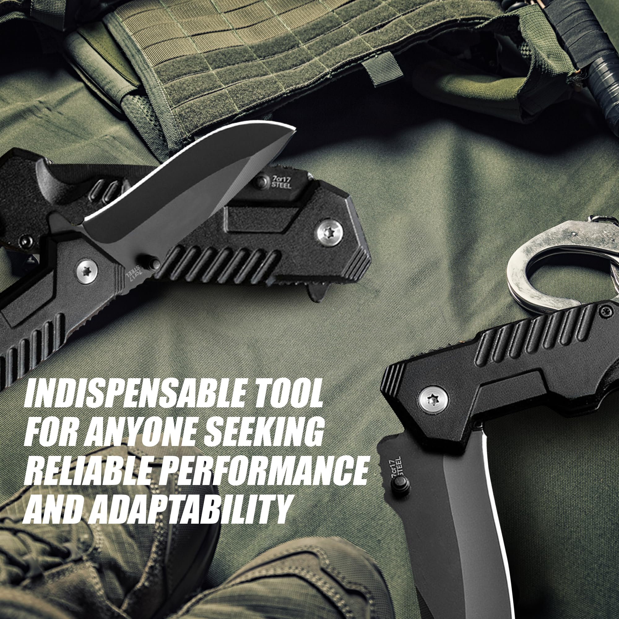 AOSILEY Pocket Folding Knife with Stainless Steel Point Lock Blade Knives and Lightweight Lockback Multi-Tool for Camping, Outdoor, Hunting,Survival and EDC