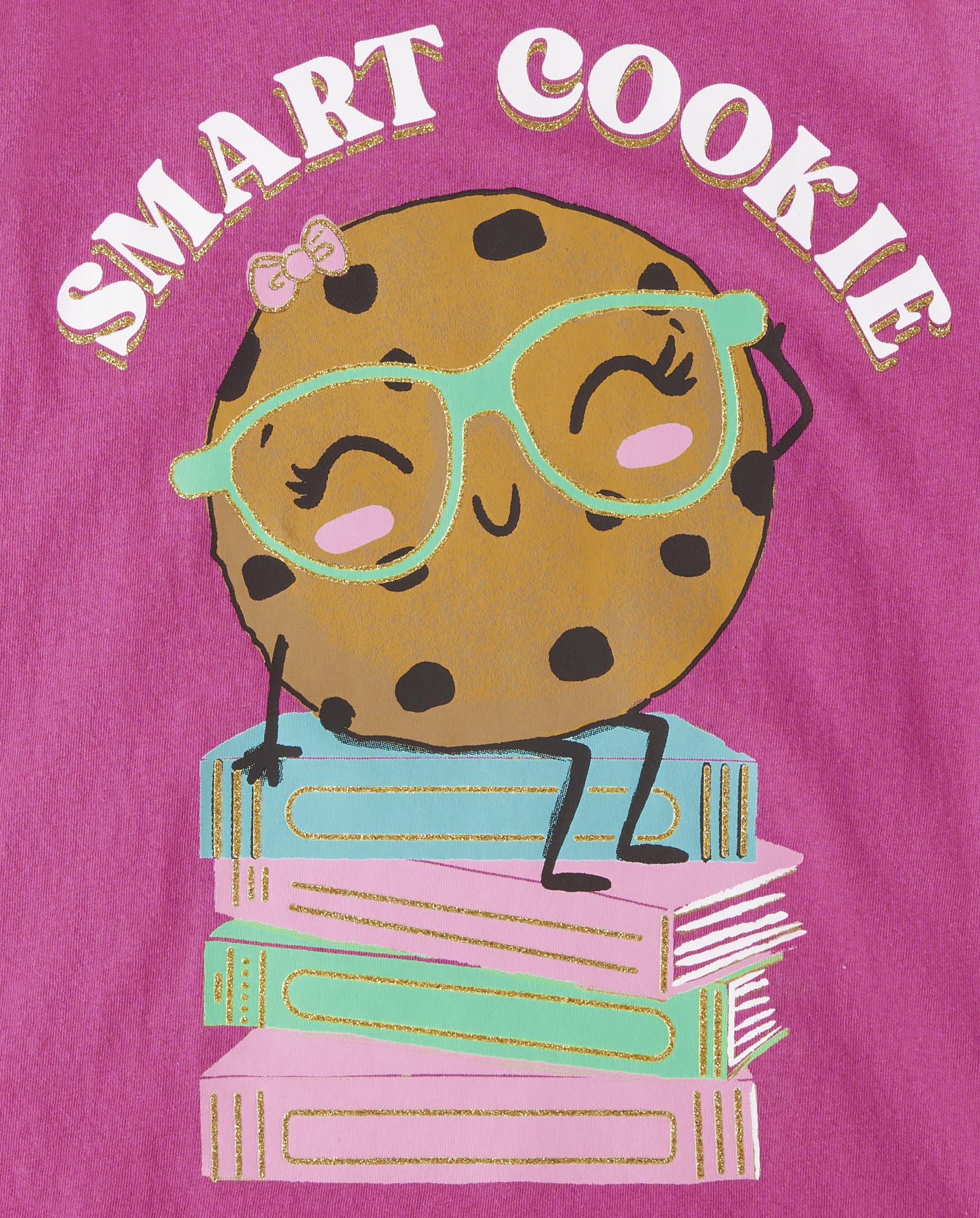 The Children's Place Girls' School Days Short Sleeve Graphic T-Shirts, Multipacks, Book Cat/Smart Cookie/Learn 3-Pack, Large