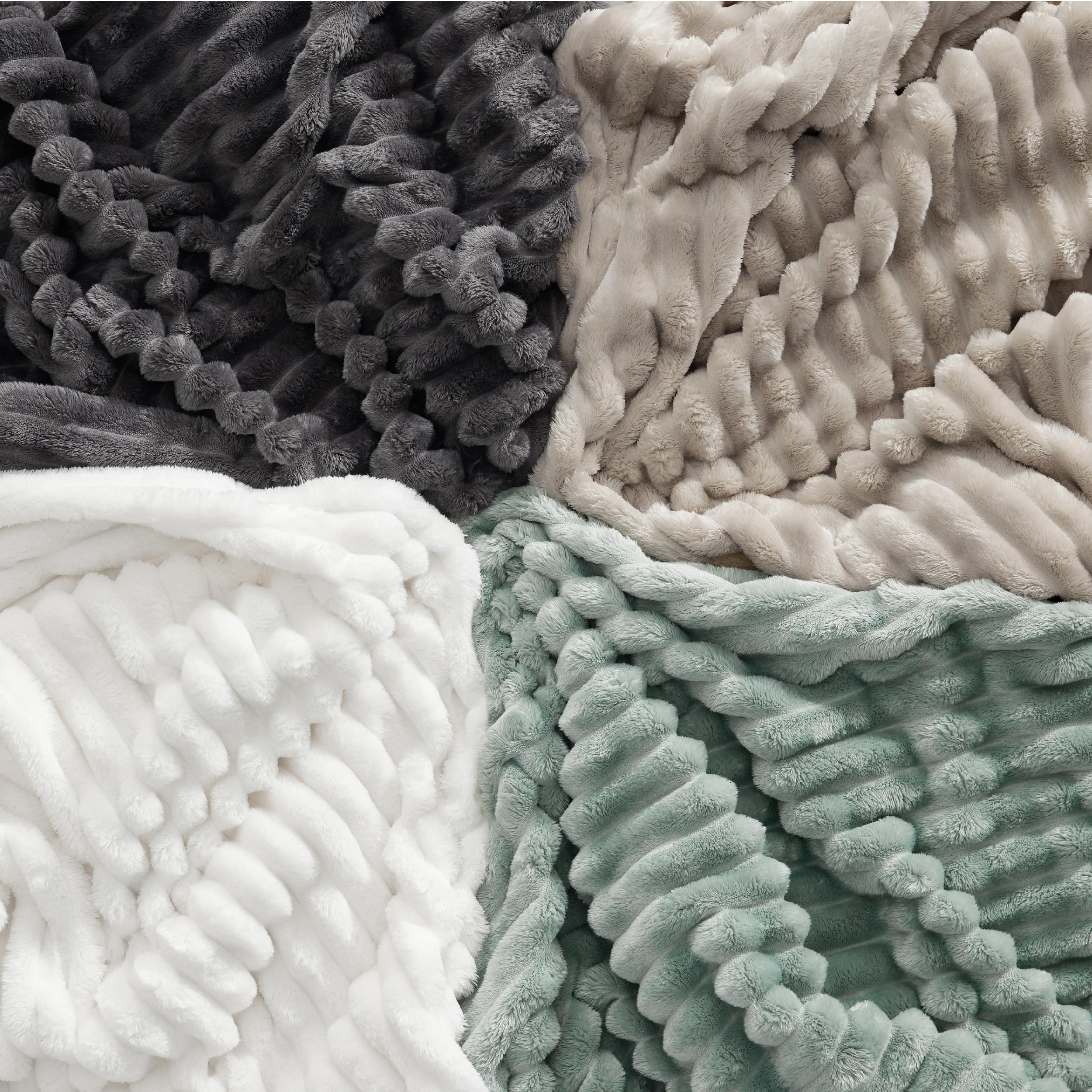 Bedsure White Throw Blanket for Couch - Super Soft Cozy Blankets for Women, Cute Small Fleece Throws for Girls, 50x70 Inches