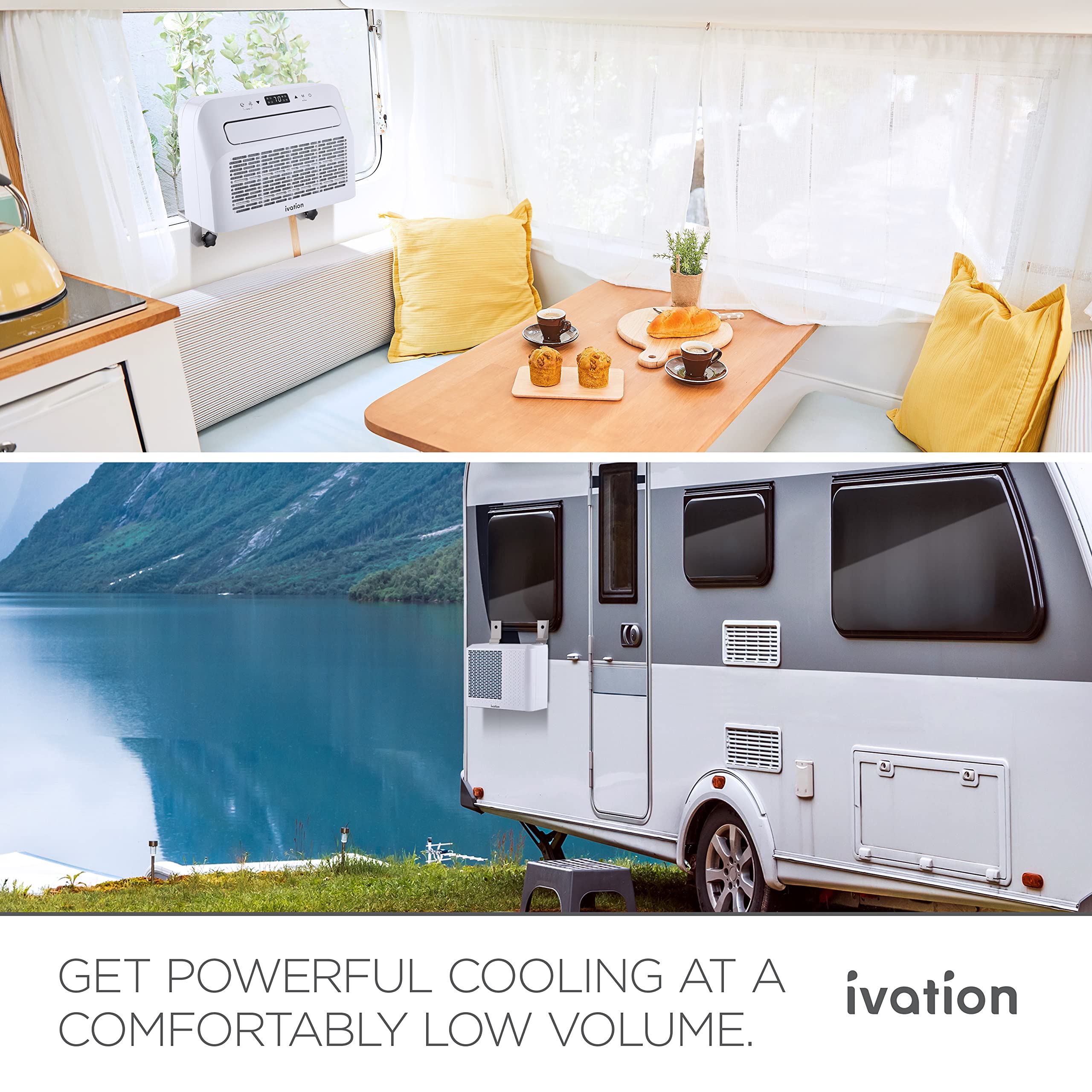 Ivation 6,500 BTU Camper Air Conditioner | Portable Over-the-Window Sill AC, Fan & Dehumidifier for RV, Caravan & Motorhome | Digital Display, Temperature Control, Timer, Sleep Mode, Whisper Quiet