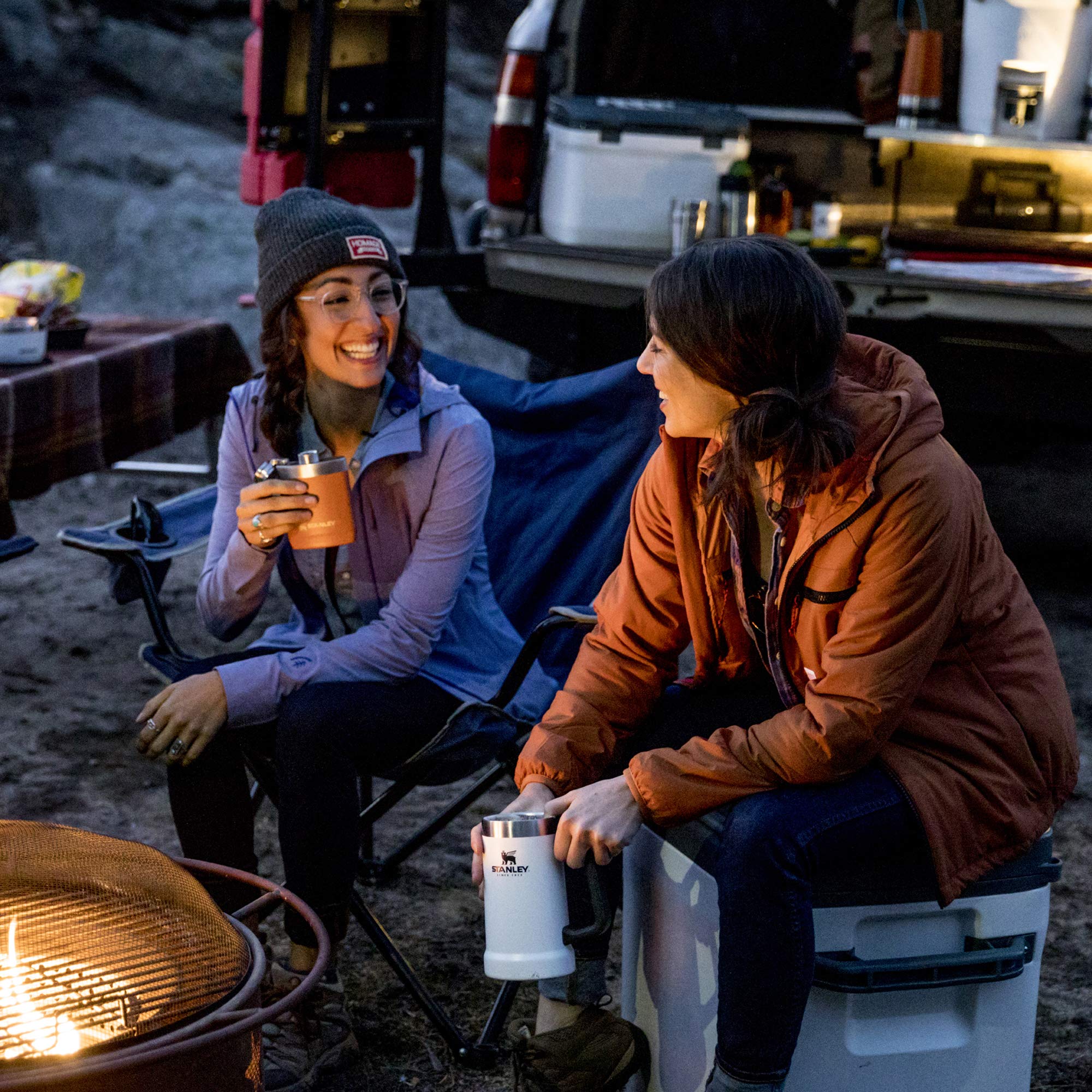 Stanley Adventure Big Grip Beer Stein, 24oz Stainless Steel Beer Mug, Double Wall Vacuum Insulation, Matte Black