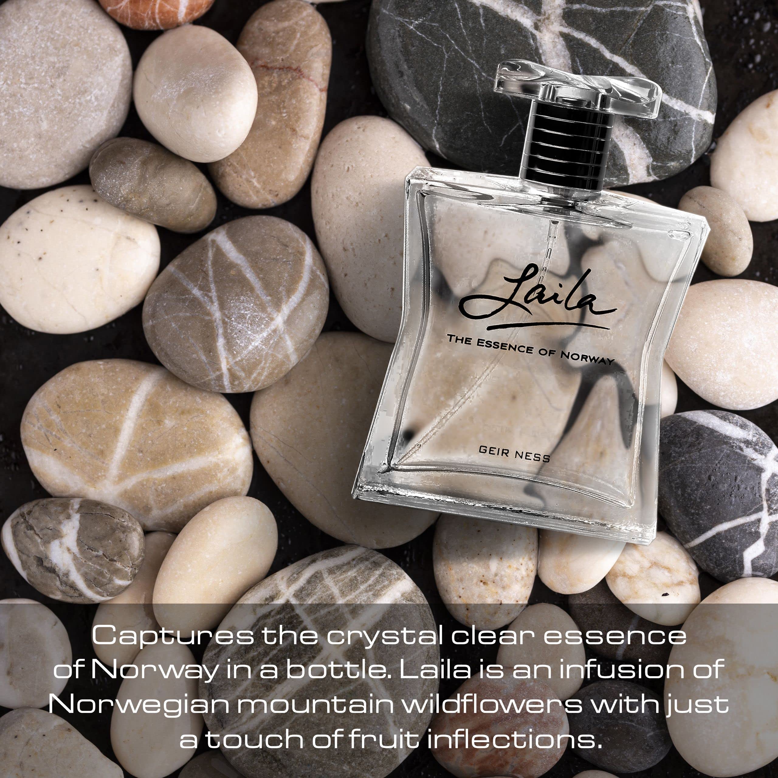 Geir Ness Laila Eau de Parfum Spray - Long Lasting Fresh, Airy and Clean Fragrance for Women - Blend of Fruity and Floral Scent - 3.4 oz