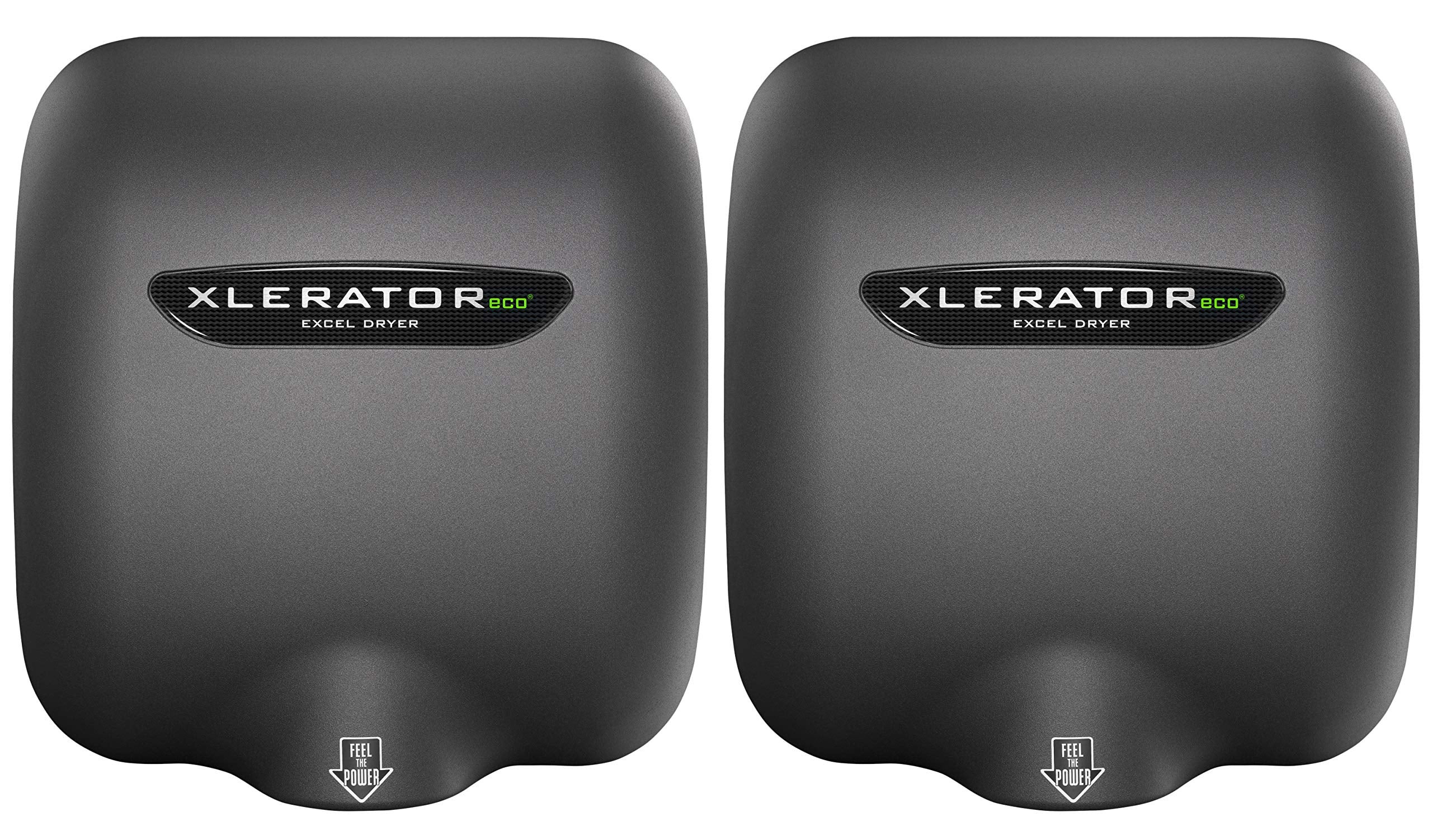 Excel Dryer XLERATOReco XL-GR-ECO 1.1N High Speed Commercial Hand Dryer, Graphite Textured Cover, Automatic Sensor, Surface Mount, Noise Reduction Nozzle, LEED Credit, No Heat 4.5 Amps 110/120V (2 PK)