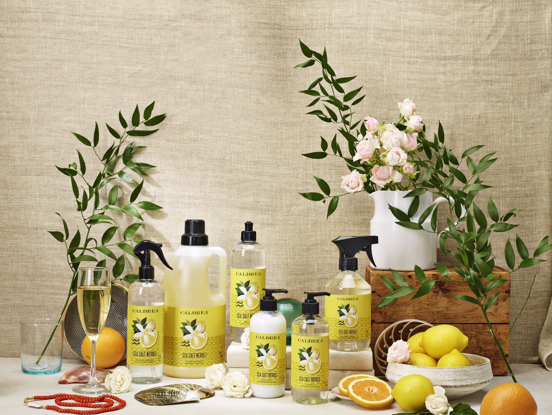 Caldrea Scented Candle, Made with Essential Oils and Other Thoughtfully Chosen Ingredients, 45 Hour Burn Time, Sea Salt Neroli Scent, 8.1 oz