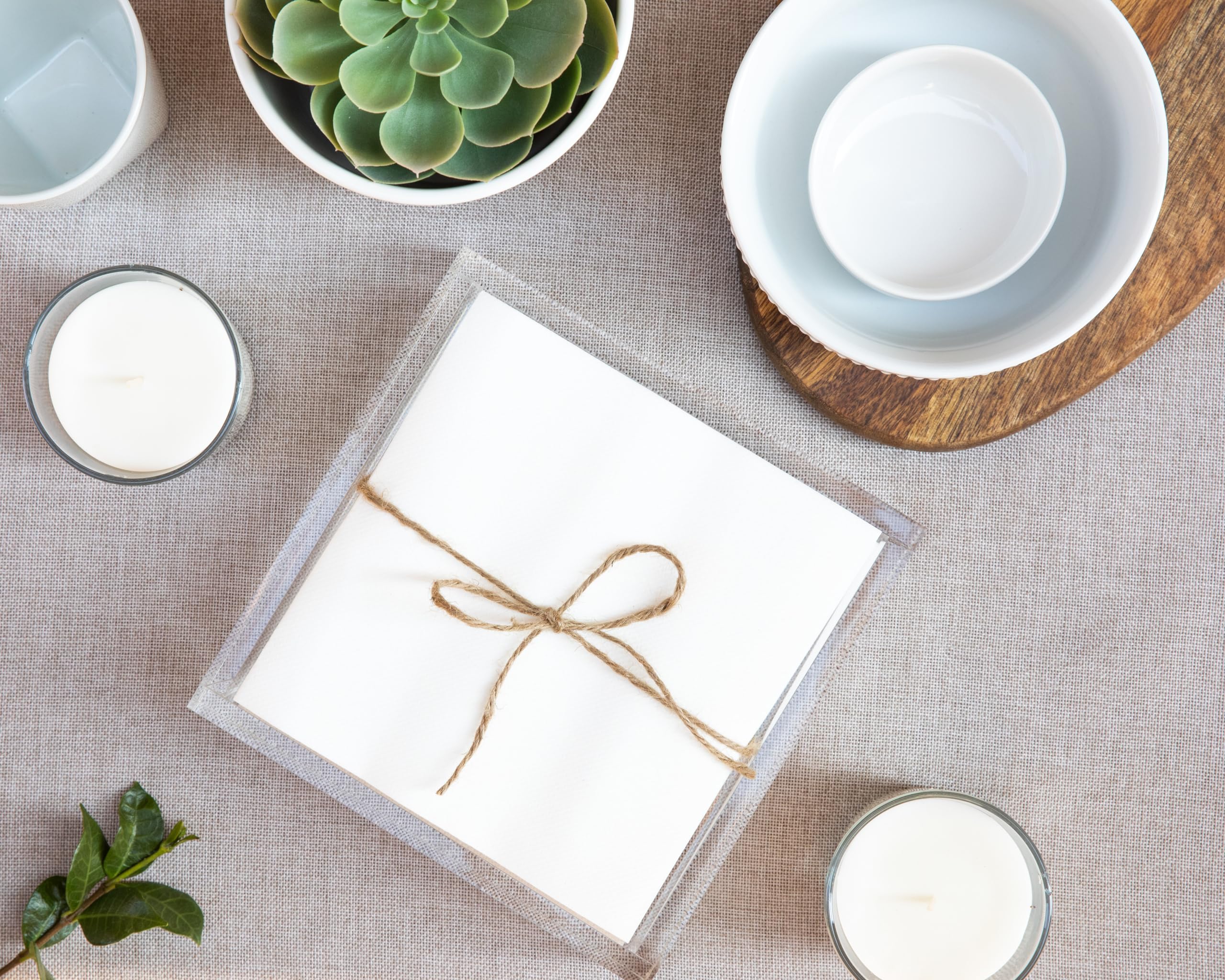 AH AMERICAN HOMESTEAD White Paper Napkins for Everyday Use - Disposable Linen-Like Lunch Napkins - Soft, Thick, and Absorbent Luncheon Serviettes (100 Pack)