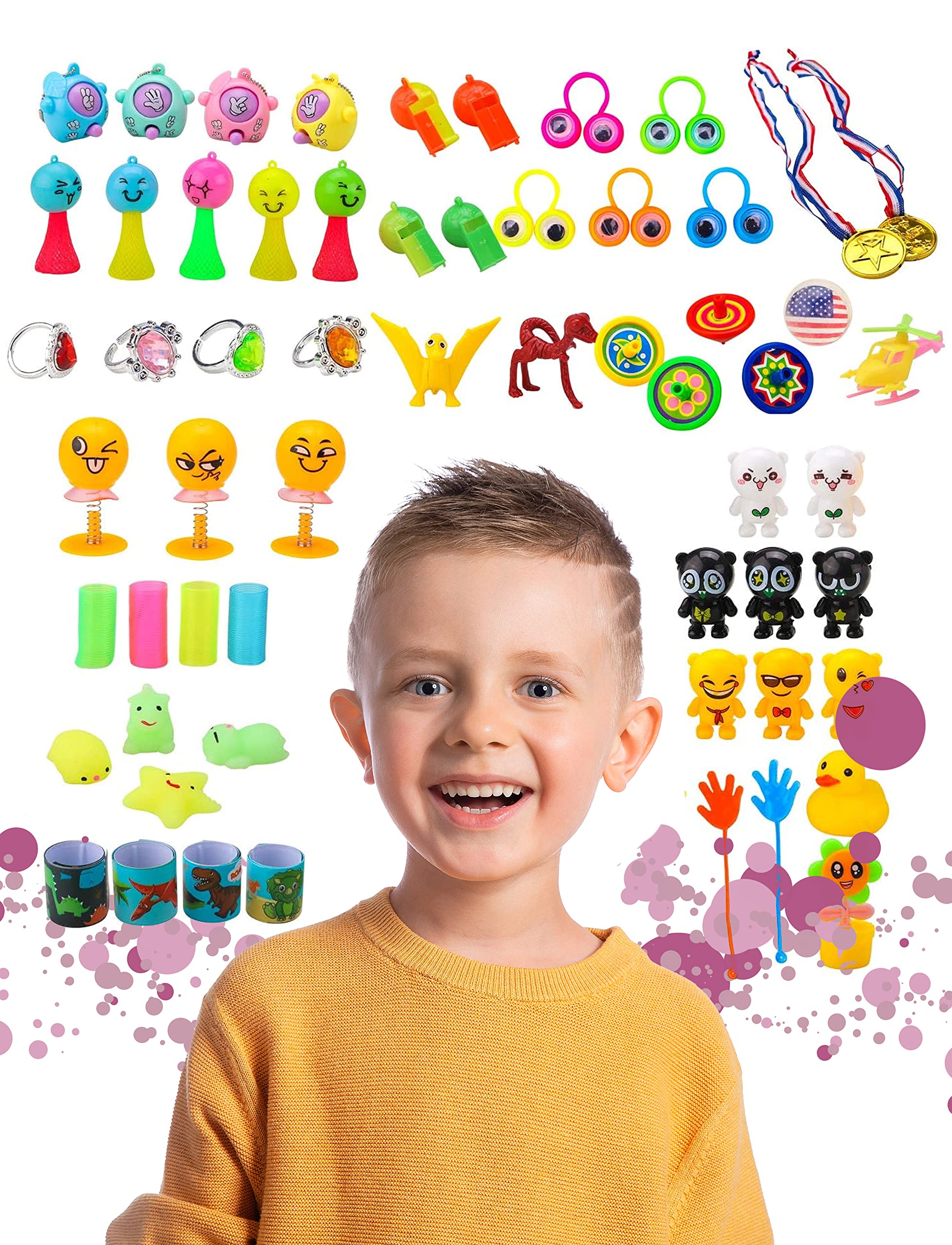 BLUE RIBBON Easter Eggs, 48 Pieces, Filled Surprise, Colorful Prefilled with Different Kinds of Little Toys, Perfect for Kids, Basket Fillers