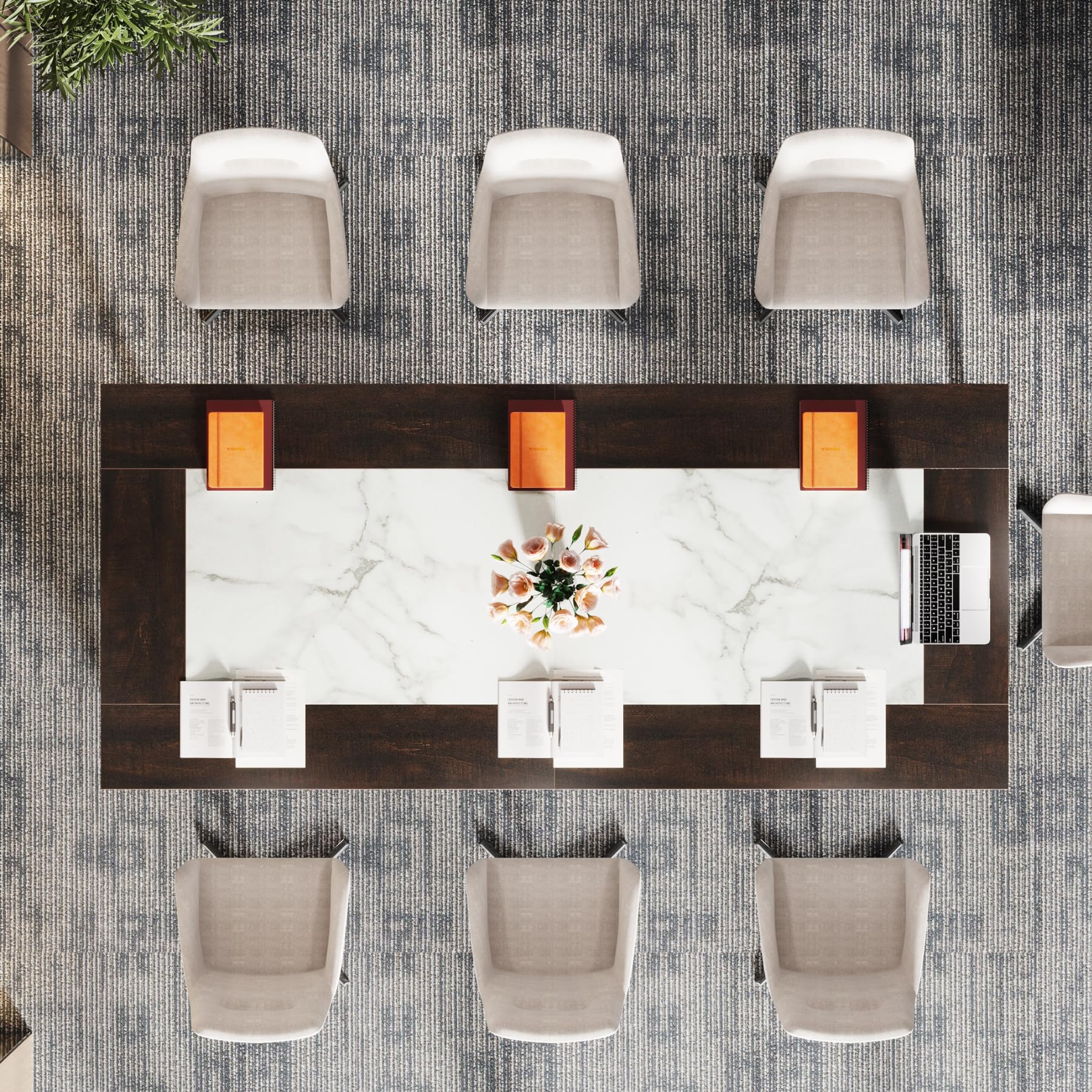 Tribesigns 6.56 FT Conference Table, 78.74-Inch Large Meeting Table for 8-10 People, Rectangle Office Conference Room Table, Business Seminar Table for Office Meeting Conference Room