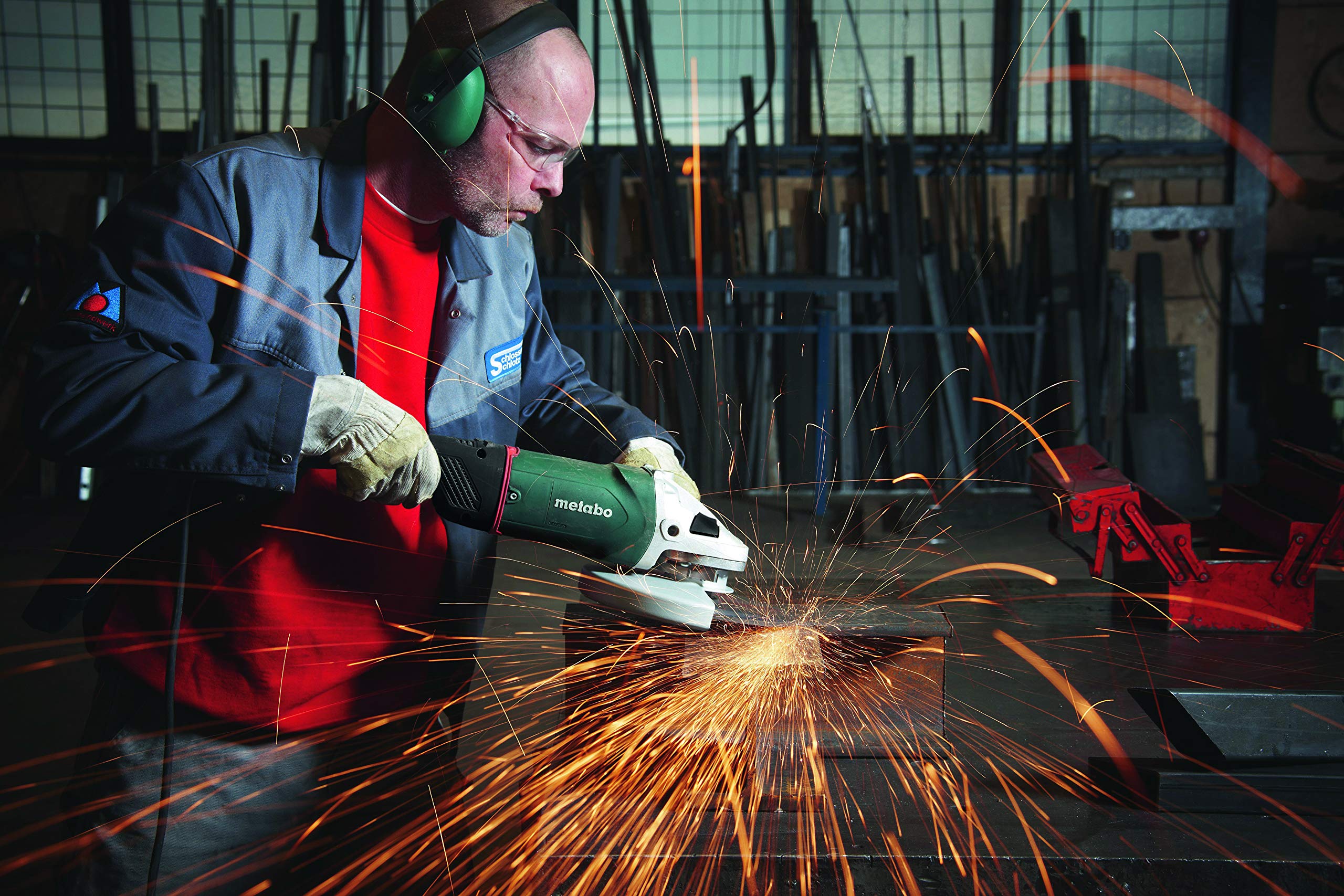 Metabo 9-Angle Grinder, 6,600 RPM, 15.0 Amp W/Lock-On Trigger, Performance Angle Grinders, W24-230 MVT, 606467420, Green