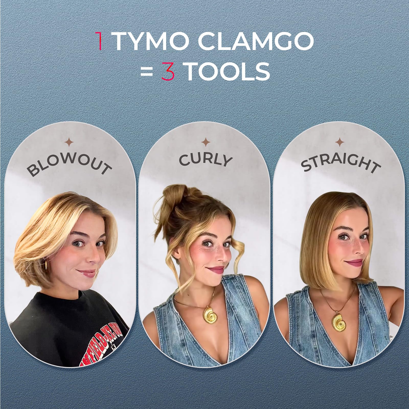 Cordless Mini Flat Iron Curling Iron - TYMO Hair Straightener and Curler 2 in 1 for Short Hair, Portable Small Pencil Curved Straightener for Travel, Lightweight On-The-Go, Dual Voltage, Gold Pink