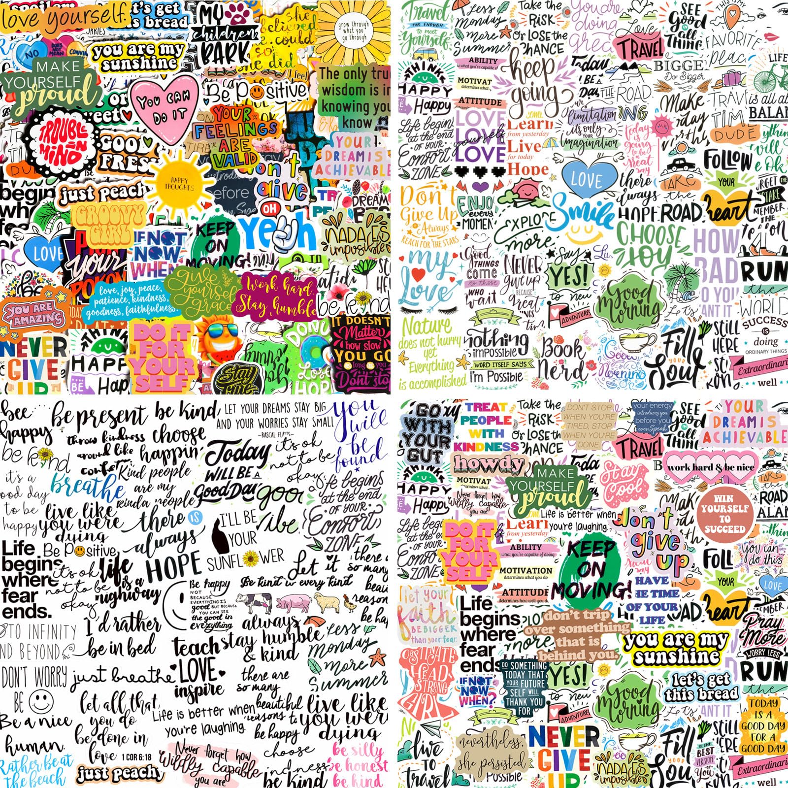 200PCS Positive Motivational Words Stickers for Adults, Inspirational Quote Stickers for Teens Kids Teachers Employees, Water Bottle Stickers for Laptop Vision Board Hydroflasks Journaling Scrapbook