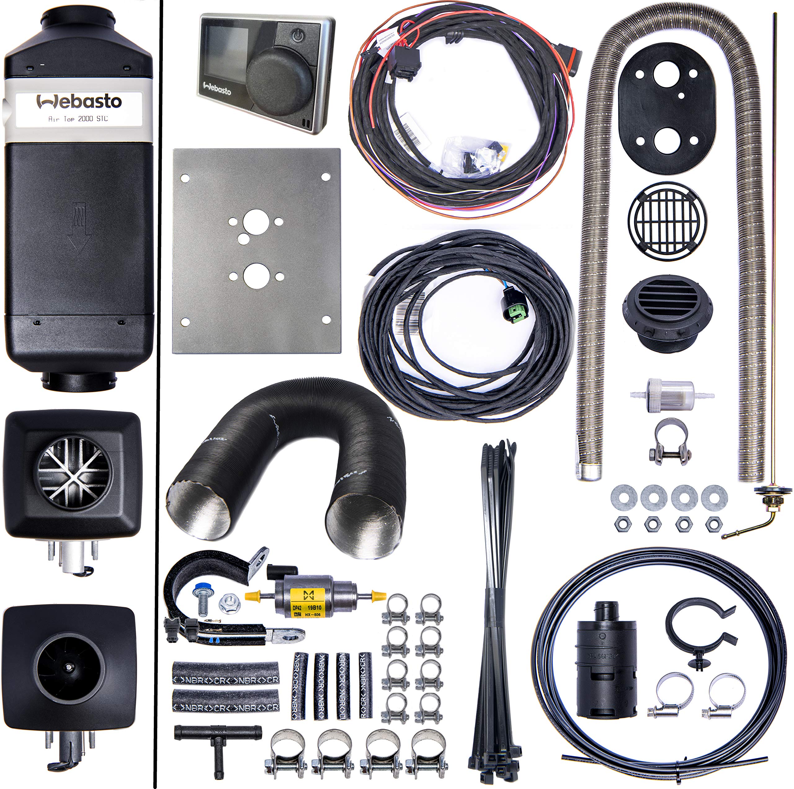 Full installation set Air Heater Webasto AT 2000 Diesel 12V with Electronic Timer