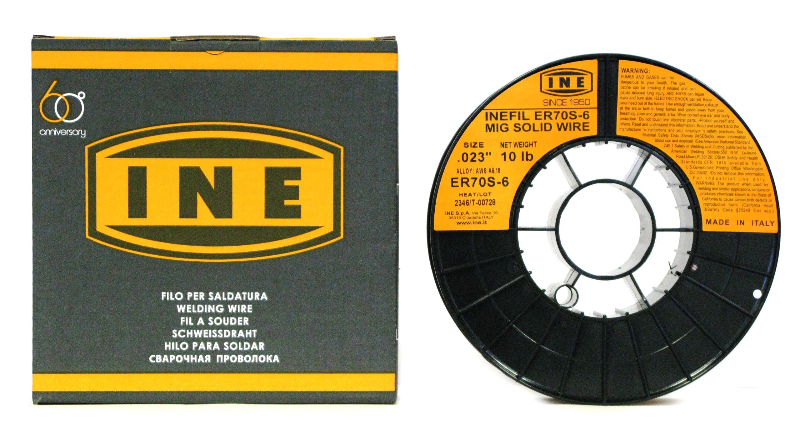 INEFIL ER70S-6 .023-Inch on 10-Pound Spool Carbon Steel Mig Solid Welding Wire