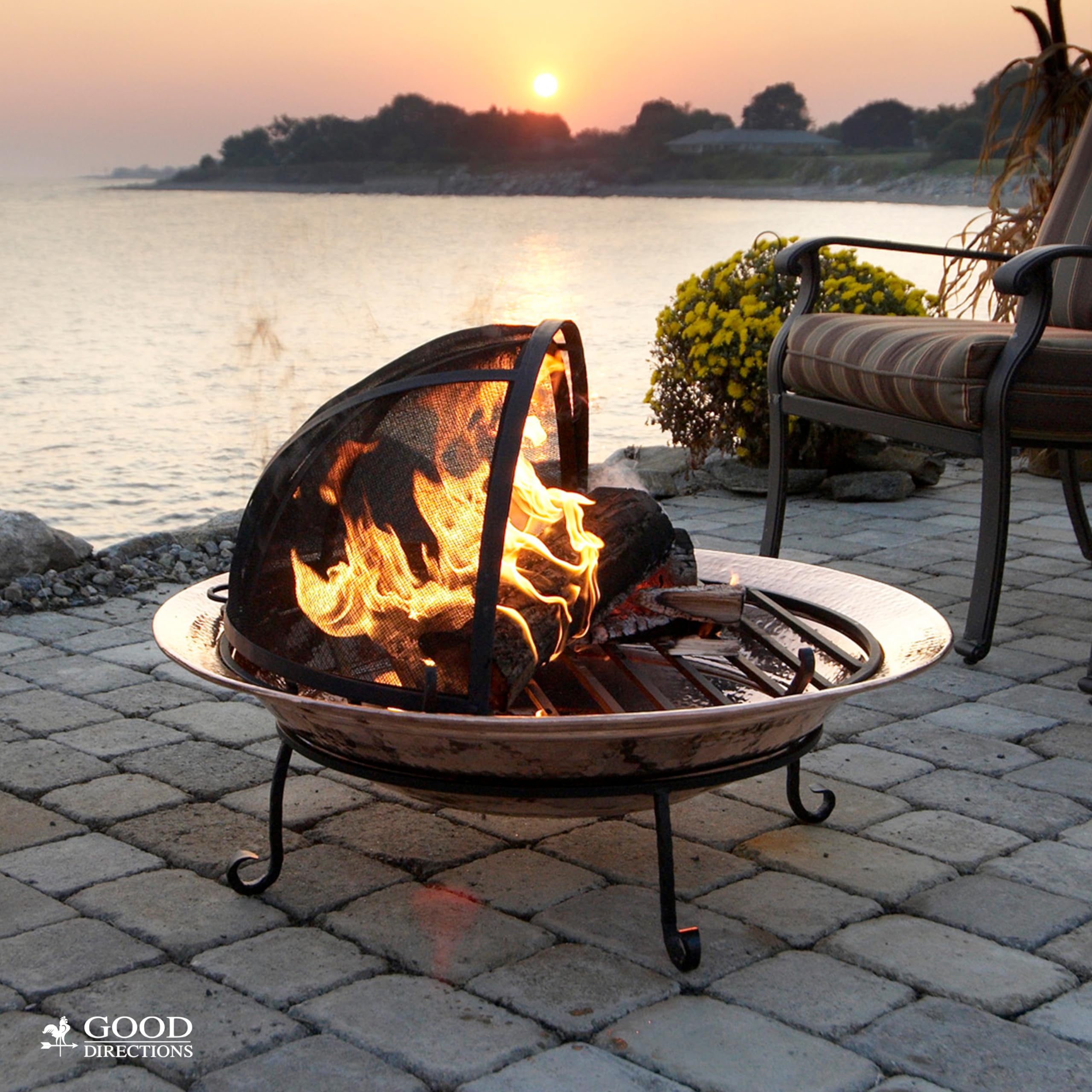 Good Directions 774 Heavy Duty Pit Spark Fire Screen Hinged for Easy Access, 24 Inch