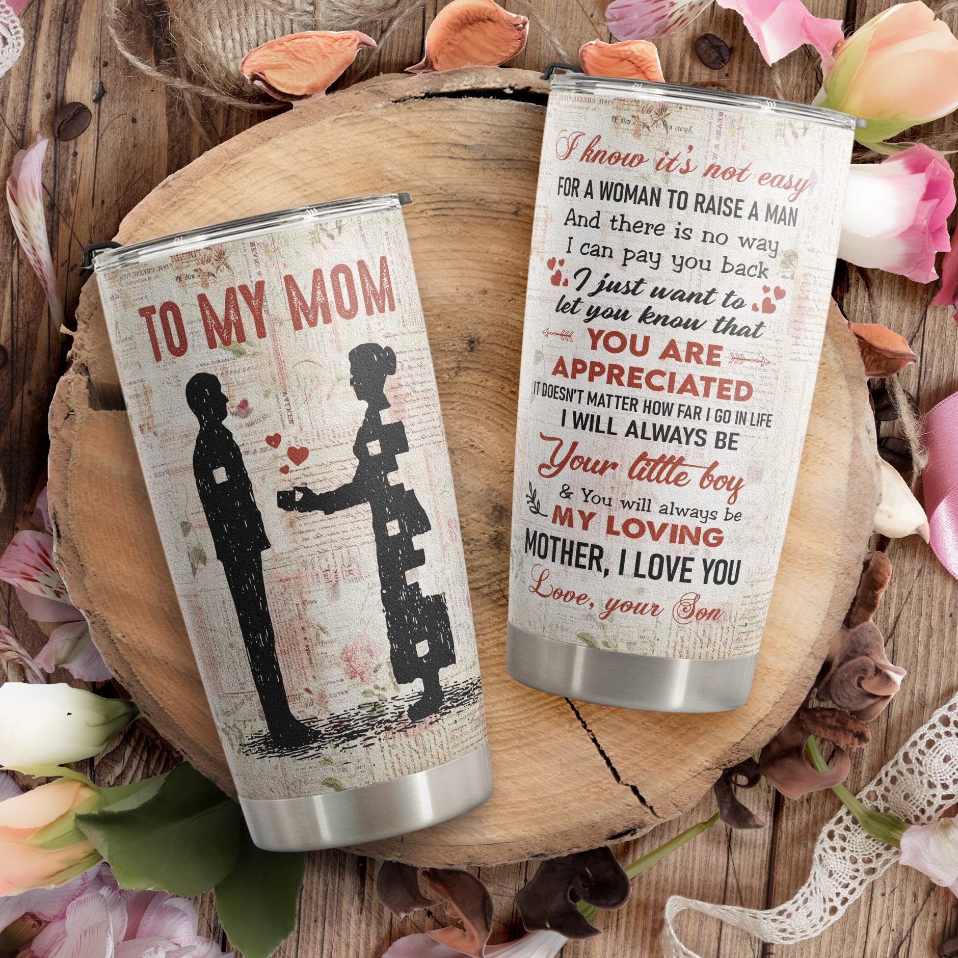 Macorner Gift For Mom From Son - Birthday Gifts for Mom & Christmas Gifts From Son - Mom Gifts From Kids Mothers Day Gifts For Women - Mother's Day Gifts For Mom From Son Stainless Steel Tumbler 20oz