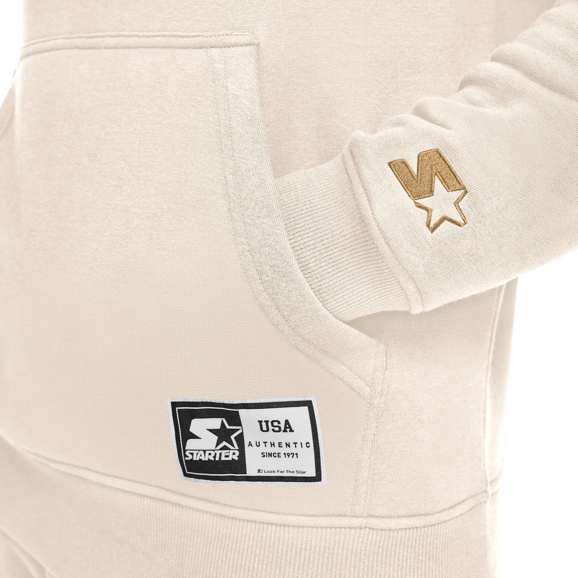 Starter Men's Classic Fit Fleece Embroidered Hoodie, White