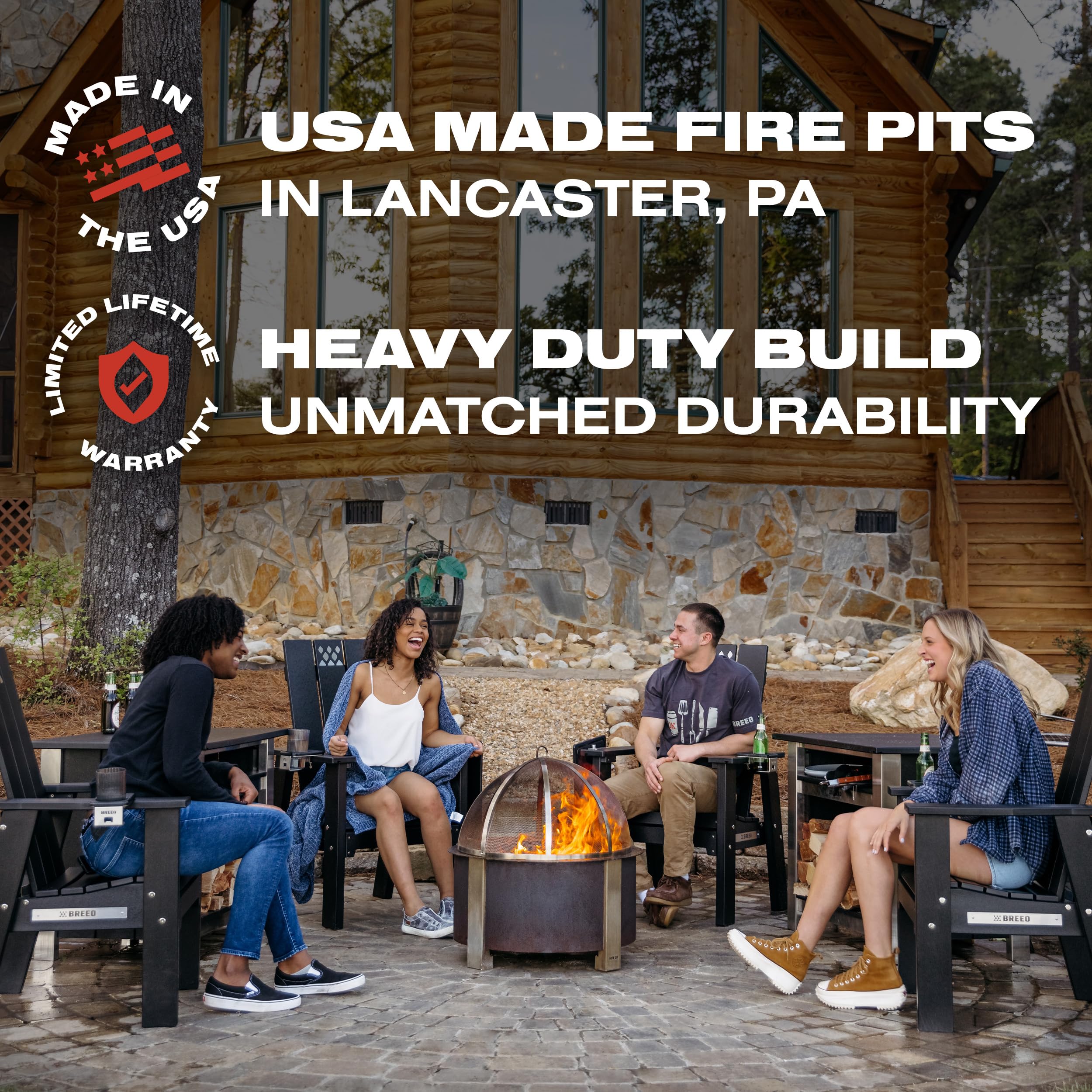 Breeo Smokeless Fire Pit (X Series 24, Corten Steel) | 27.5 inch Smokeless Firepit for Outside | 62 Pounds | Ideal for Families, Gifts for Dad | Compatible with Wide Range of Breeo Accessories