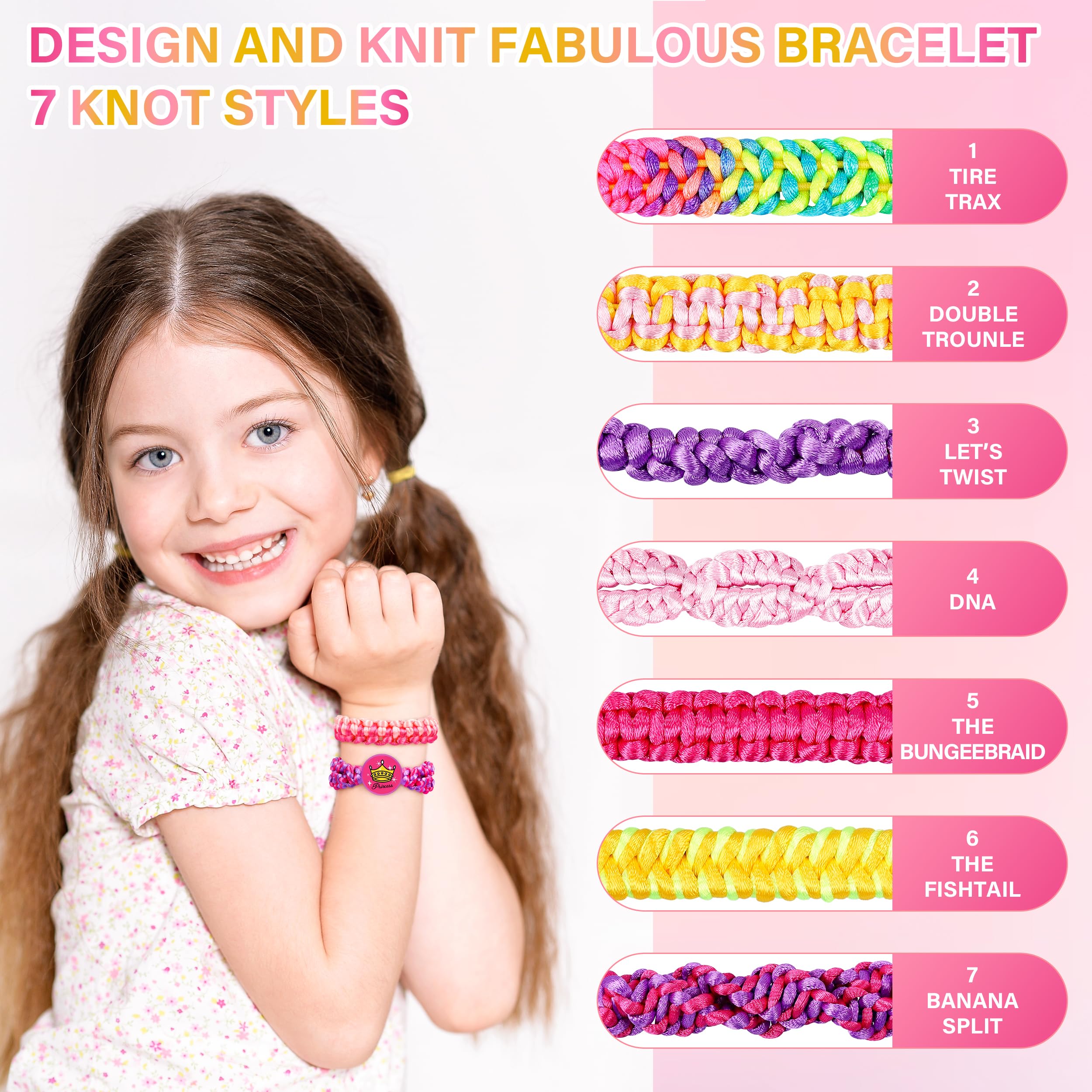 Dpai Friendship Bracelet Making Kit for Girls,DIY Arts and Crafts Toys,Jewelry String Maker Kit,The Best Birthday Gifts Ideas for Girls 6 7 8 9 10 11 12+ Years Old(Pink)