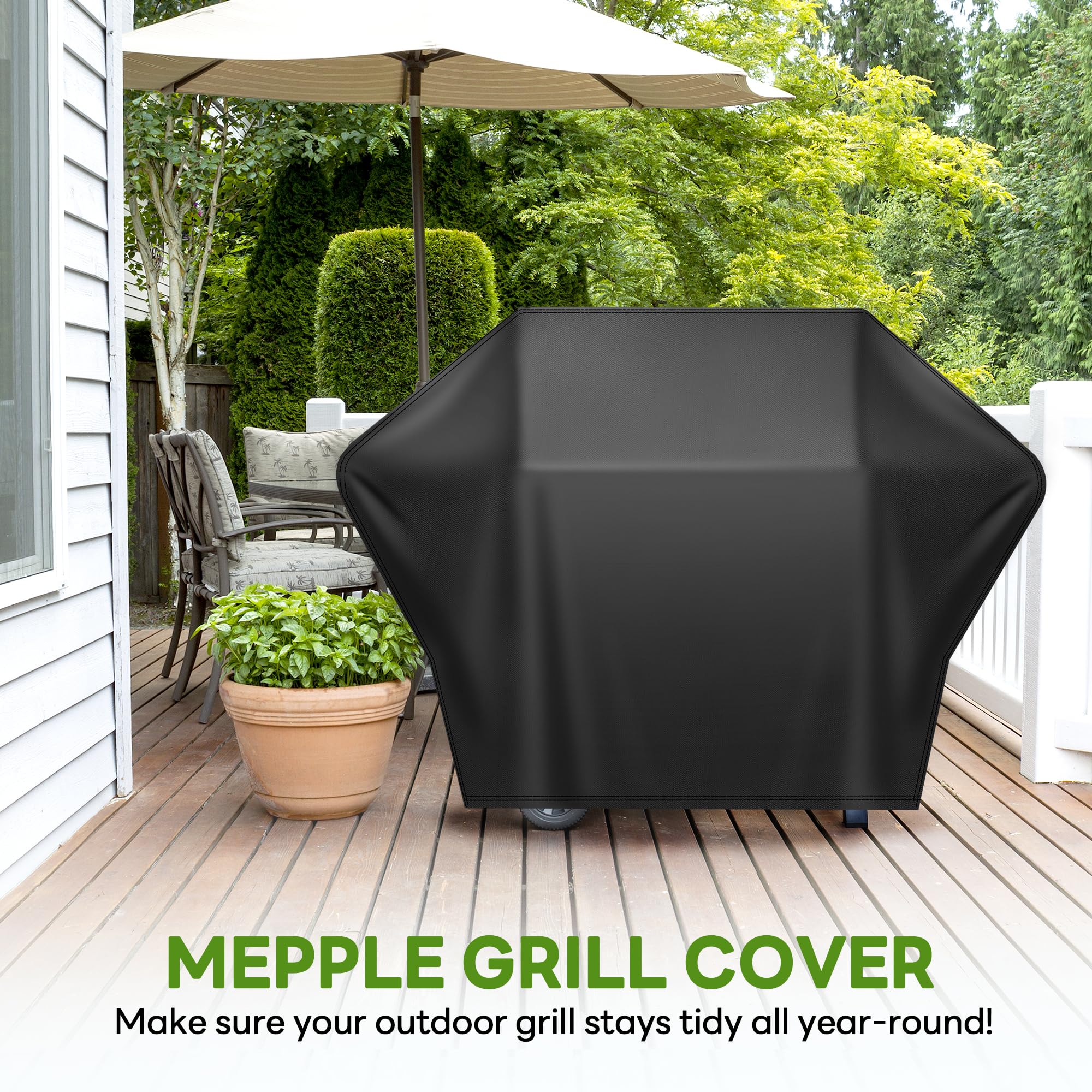 Mepple Grill Cover 65 Inch for Outdoor Gas BBQ Grill,Waterproof Fade Resistant Anti-UV Barbecue Grill Cover & Weather Protection BBQ Cover for Griddle Outdoor,Compatible with Weber Nexgrill Charbroil