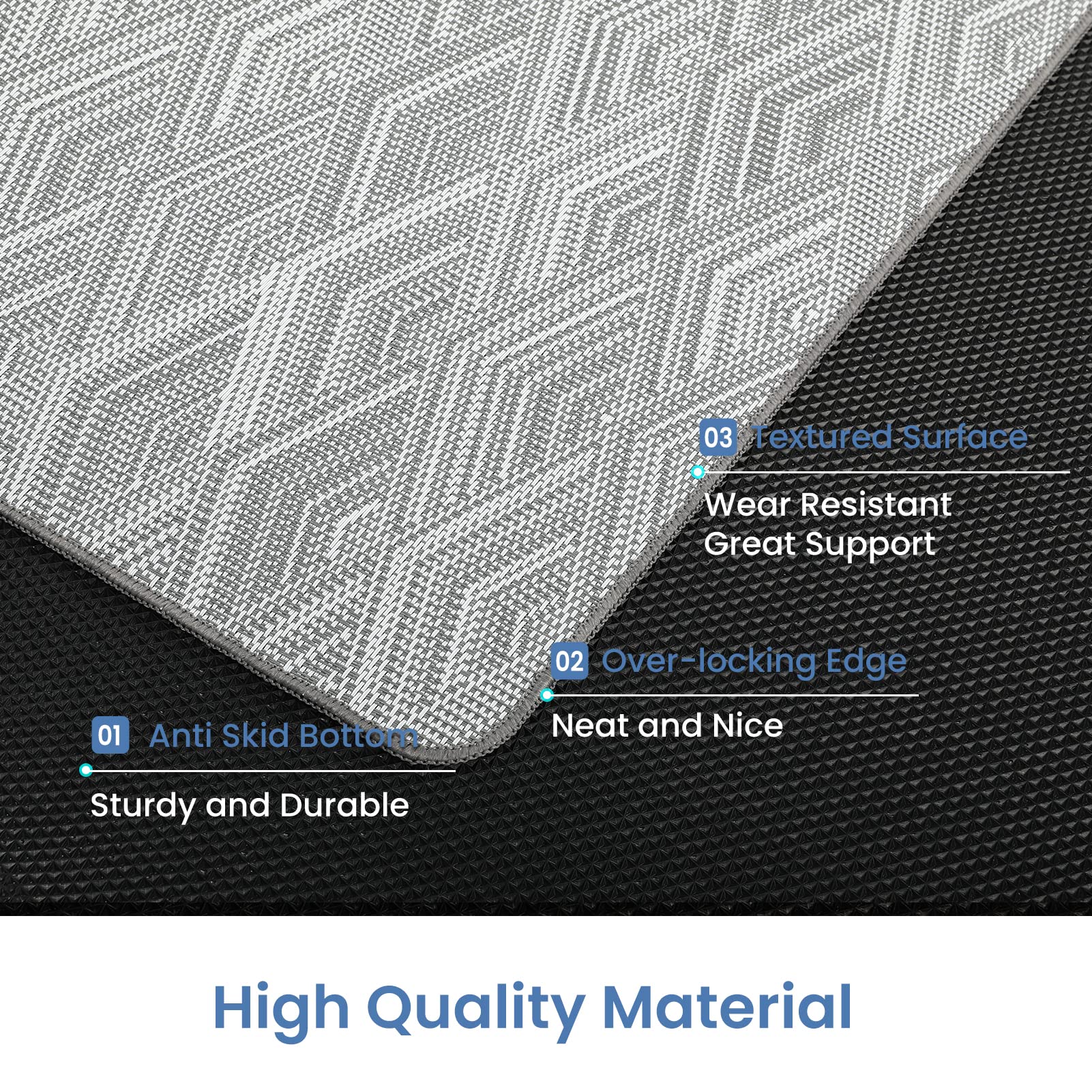 RccugmatS Chair Mat for Hardwood & Tile Floor, 36" x 48" Heavy Duty Office Chair Mat for Rolling Chairs, Anti Slip, Computer Desk Chair mat, Floor Protector for Home Office, White & Grey
