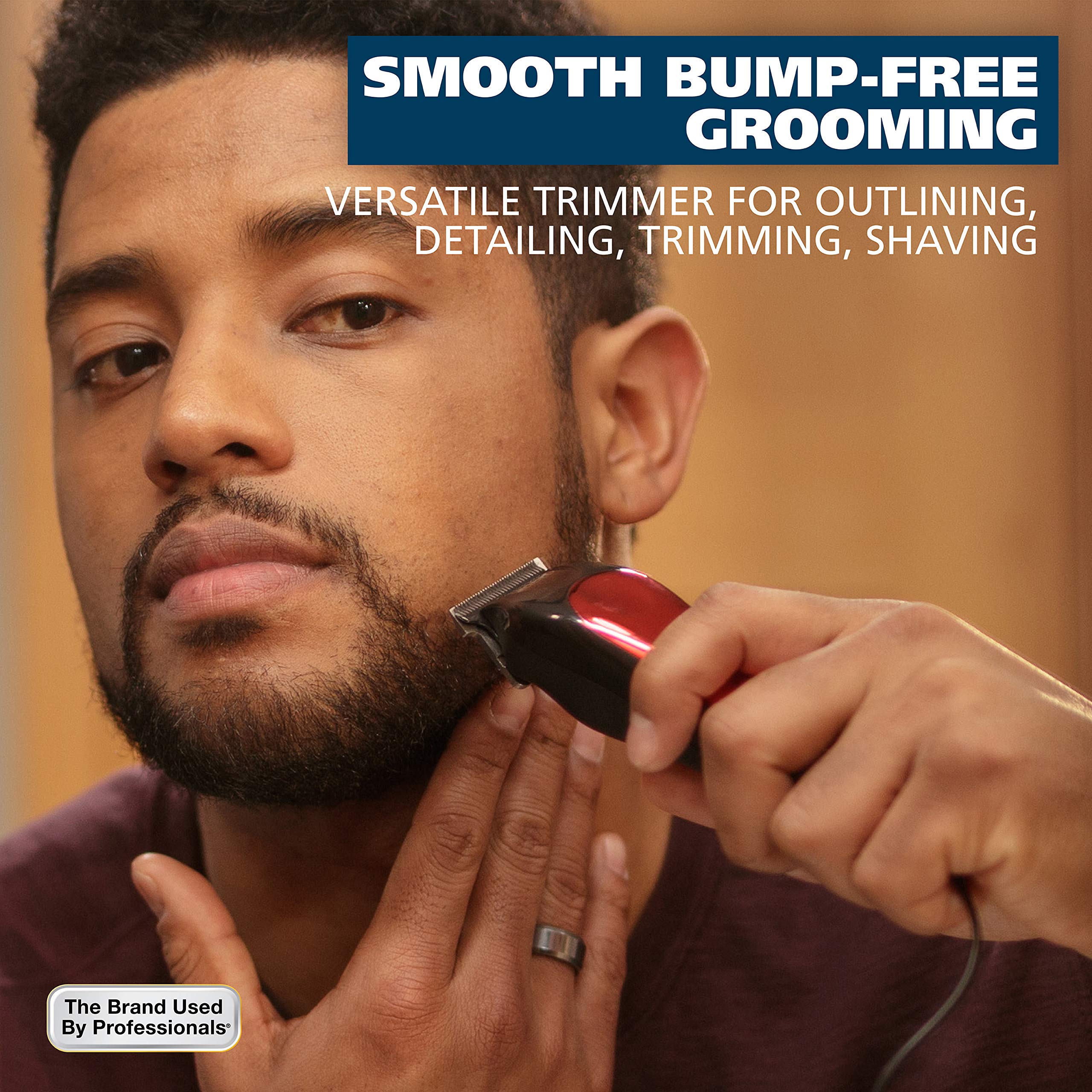 Wahl T-Pro Corded Compact Men's Beard Trimmer with Diamond Finished T Blade for Bump Free Precision Outlining, Detailing, and Trimming - Model 9307-300