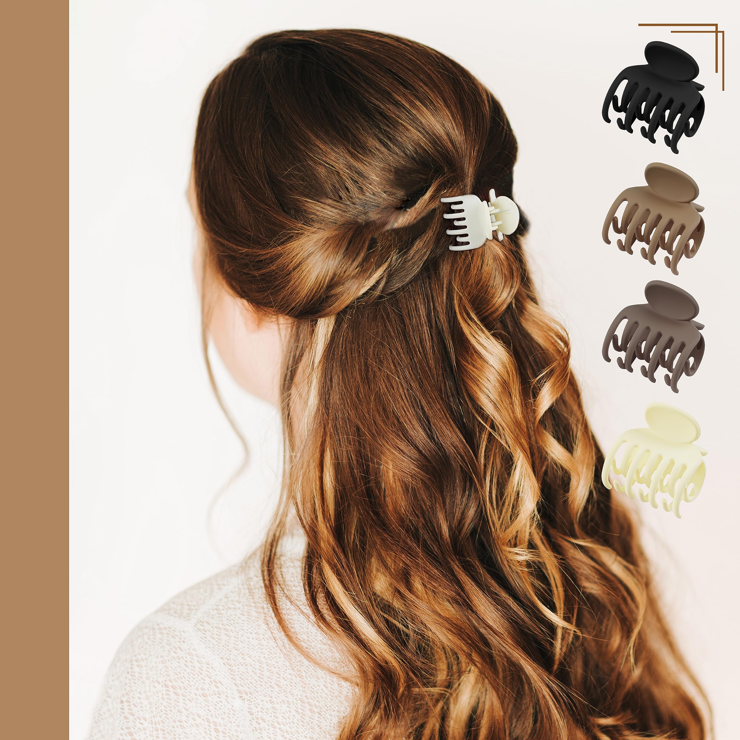 Double Row Teeth Hair Accessories, 20 Pack Matte No-slip Small Claw Clips for Thin Hair