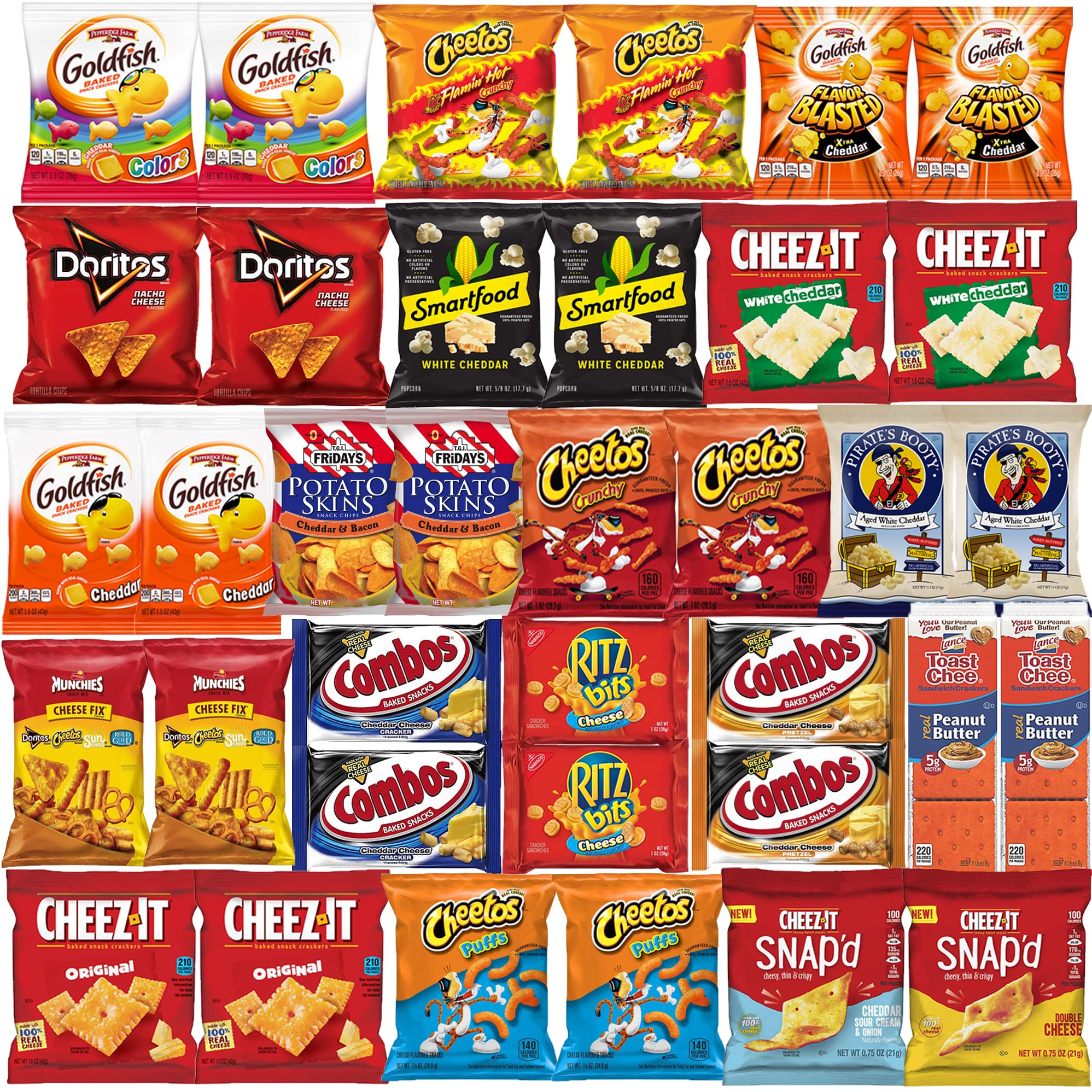 Cheese Crackers and Cheese Snacks - Variety Pack Assortment - Sampler Bulk Care Package Gift Box (36 Count)