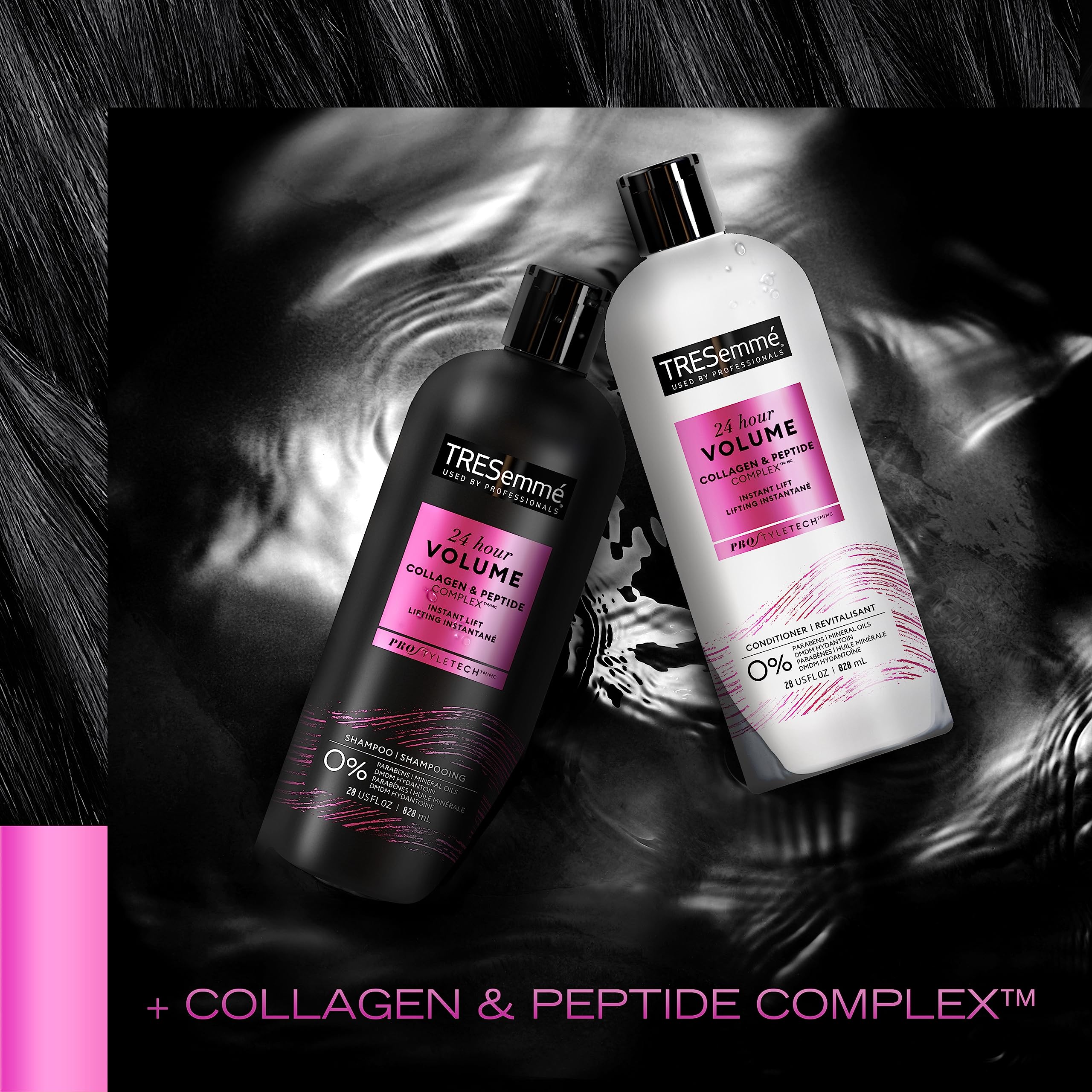 TRESemmé Shampoo and Conditioner Set, 24 Hour Volume + Keratin Repair Hair Mask – Volumizing Hair Products for Fine Hair with Collagen & Peptide Complex (3 Piece Set)