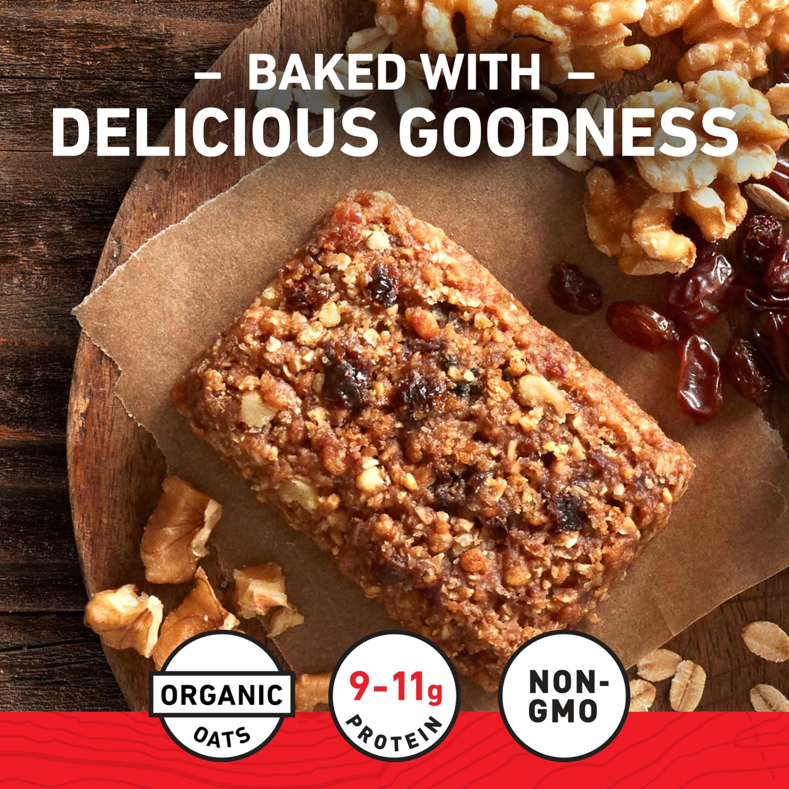 CLIF BAR - Oatmeal Raisin Walnut - Made with Organic Oats - Non-GMO - Plant Based - Energy Bars - 2.4 oz. (12 Pack)