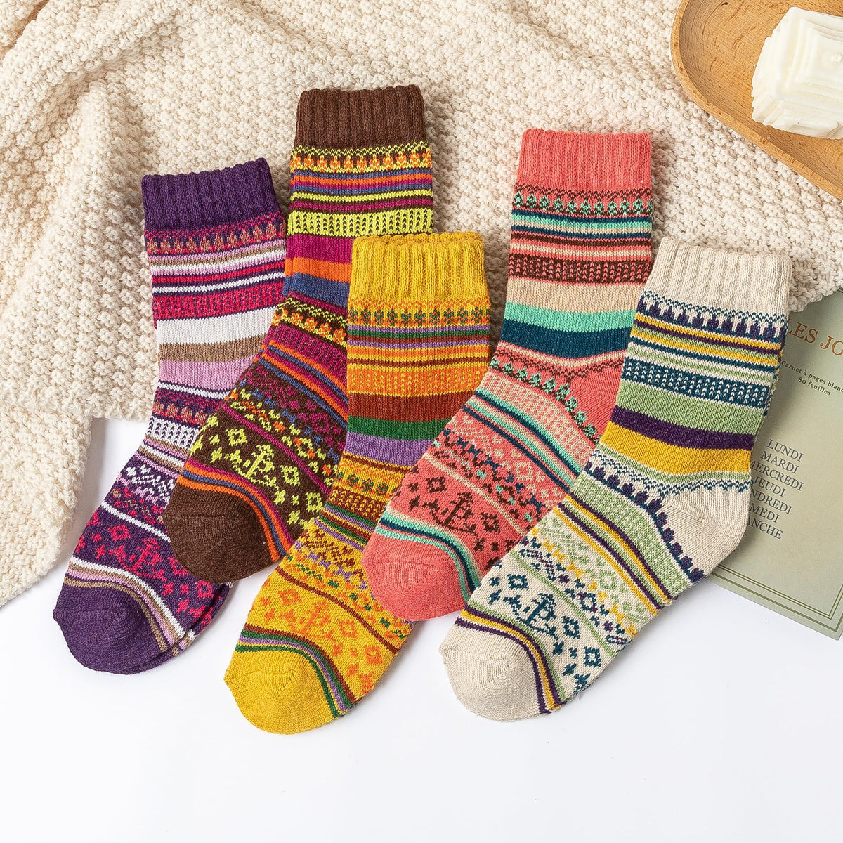 GLCMXMART wool socks for women, warm thermal thick winter socks for women cold weather, gift for women her