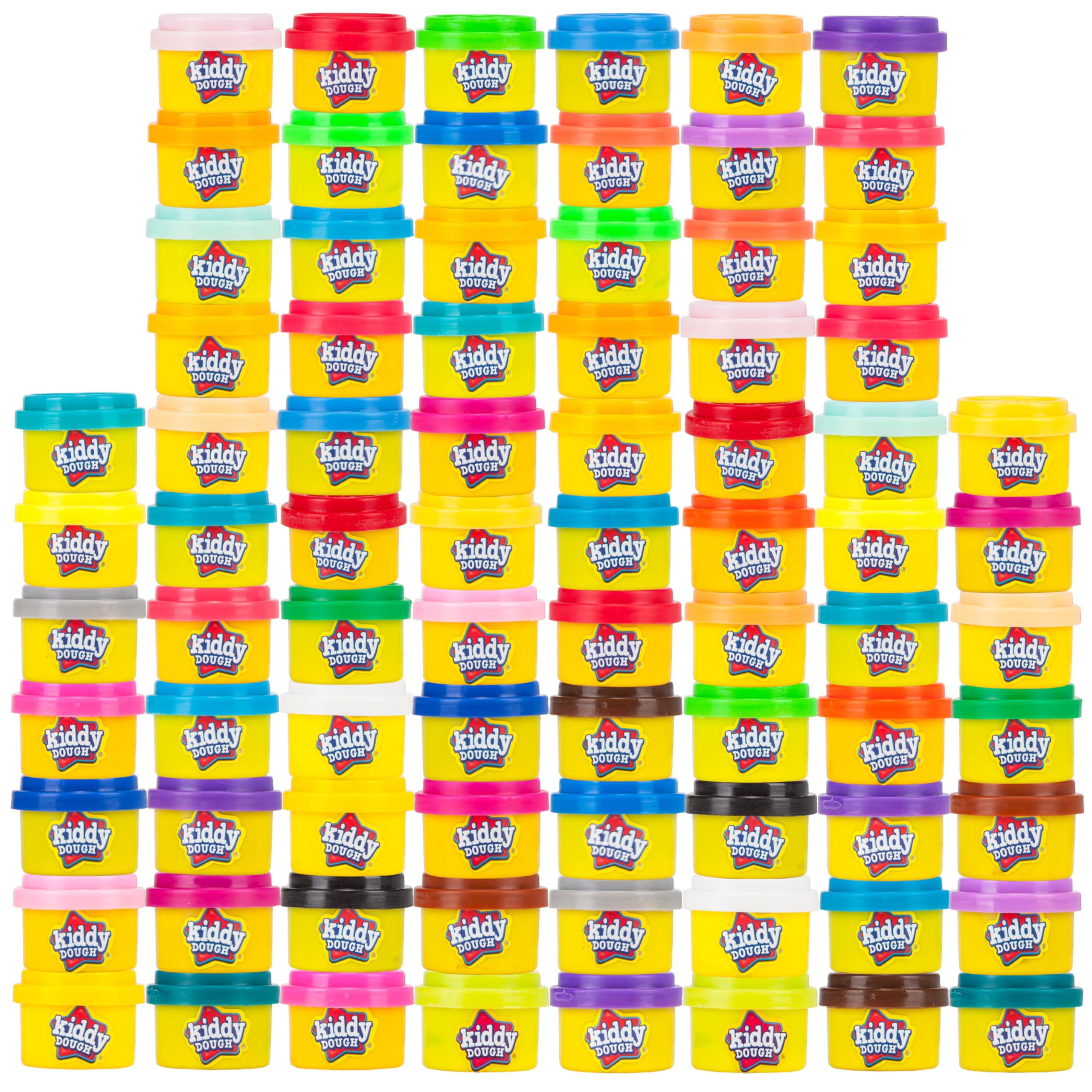 Kiddy Dough Party Pack - 80 Colorful Containers of Soft, Non-Toxic Mini PlayDough for Creative Fun - Safe & Educational Halloween Party Favors for Kids